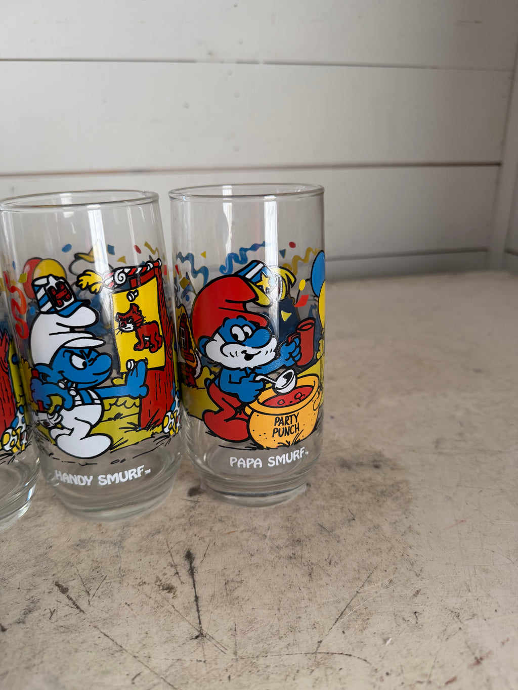 Vintage 1983 6" Drinking Glass Peyo Wallace Berrie - sold individually