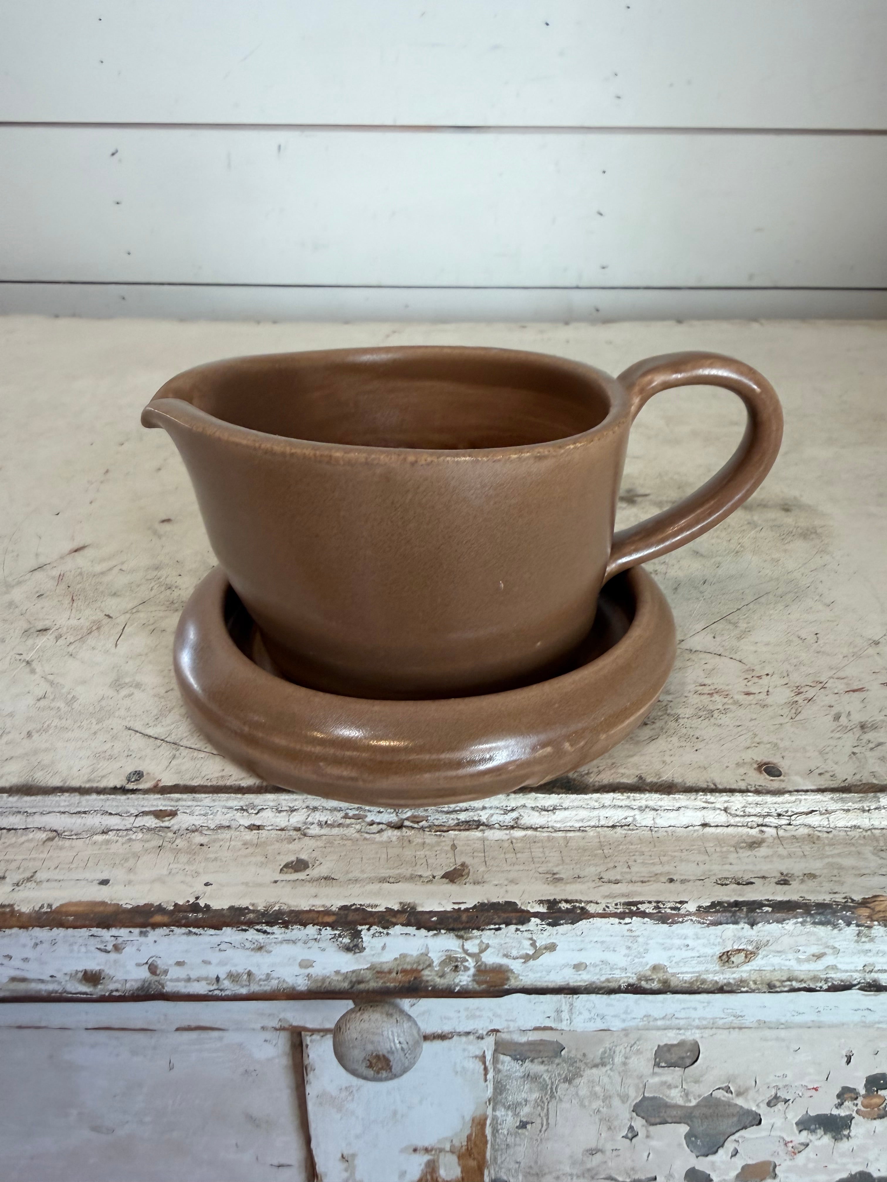 Pottery Studio custom made gravy boat and saucer