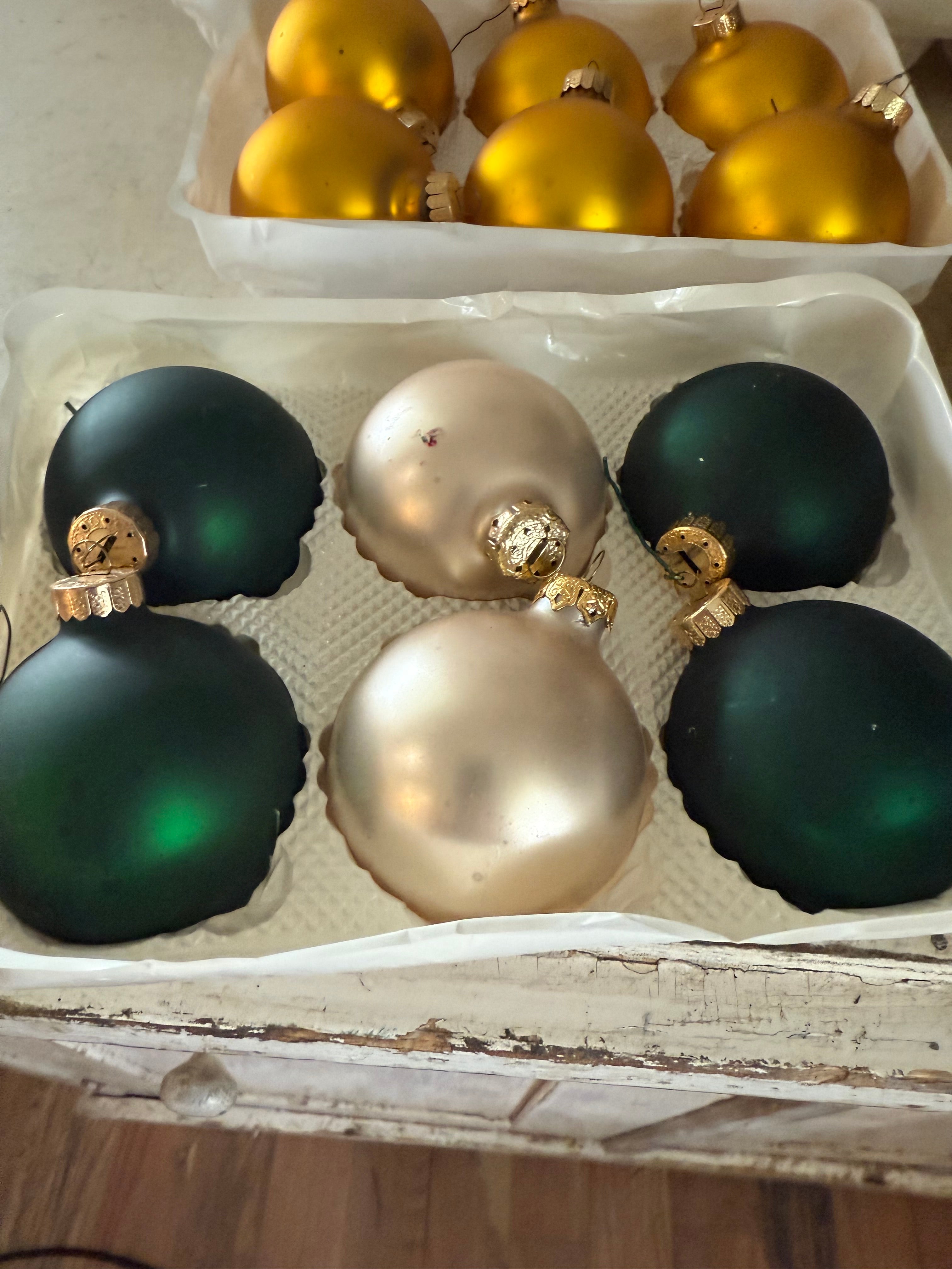 Vintage glass ornament sold in sets of six