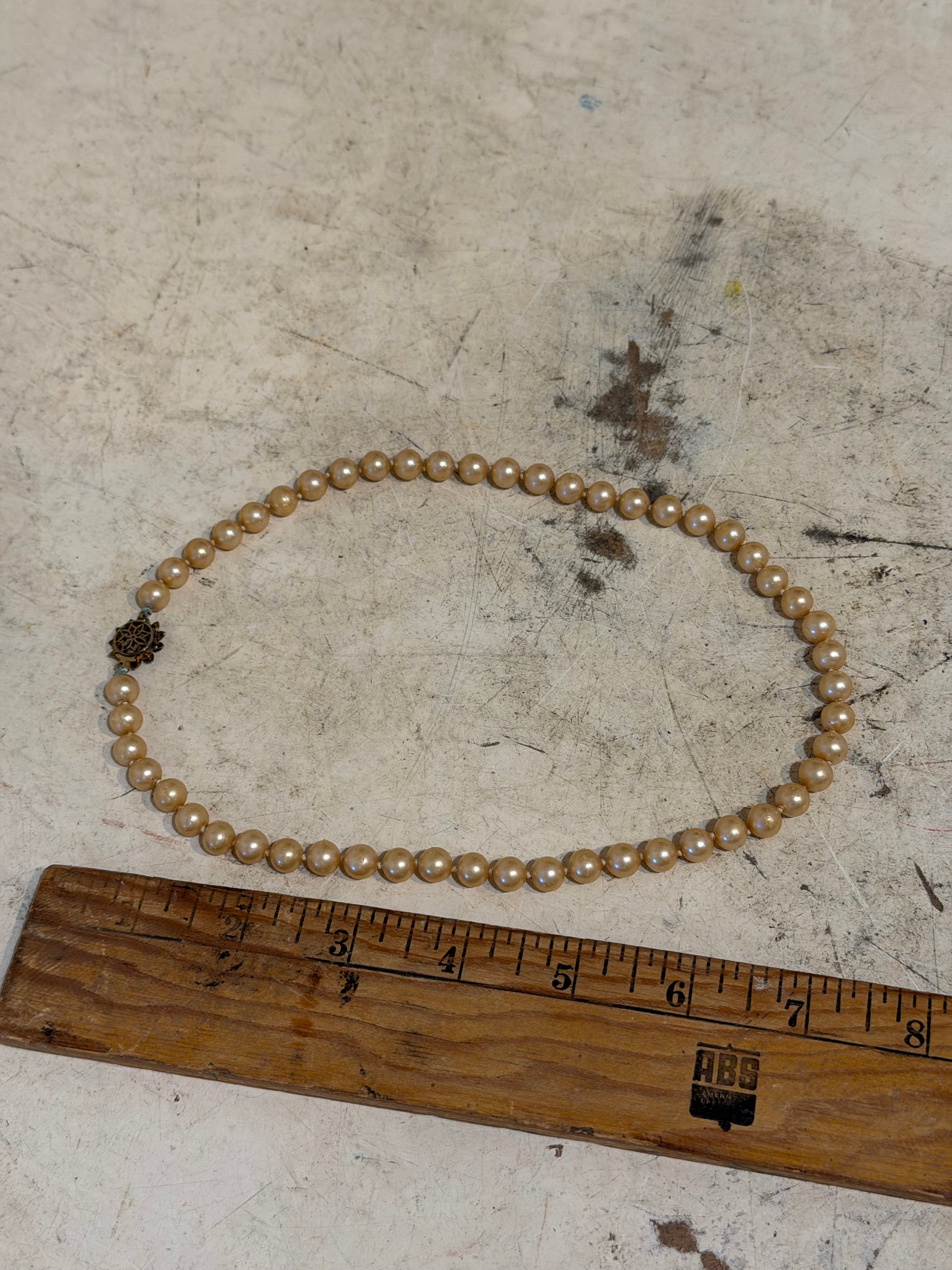 Champagne Faux Glass Pearls