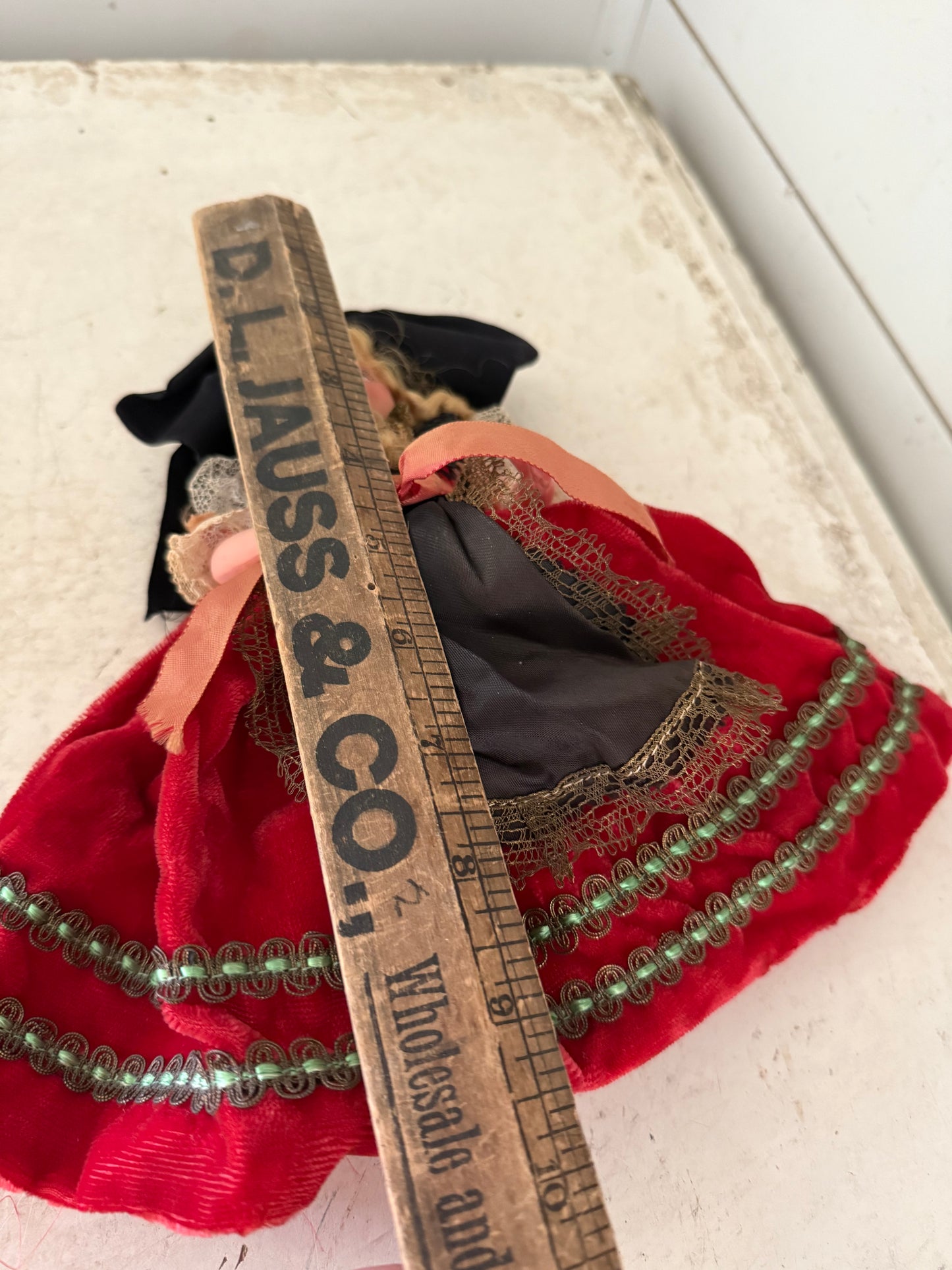 Antique 1940’s French Celluloid Alsace 4” Traditional Dress Costume Doll