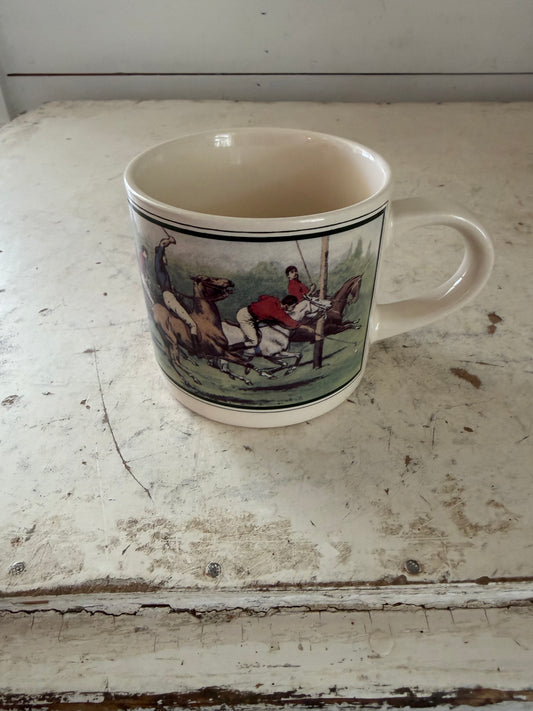 Vintage Ralph Lauren Asthetic Polo Match coffee mug with Equestrian Scene