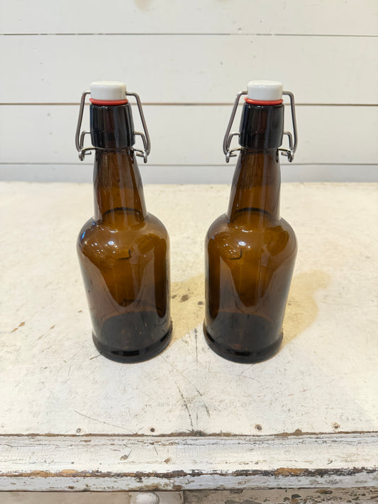 Flip Top Amber Bottle - Sold Individually