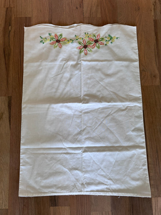 Standard Floral Embroidered Pillowcase