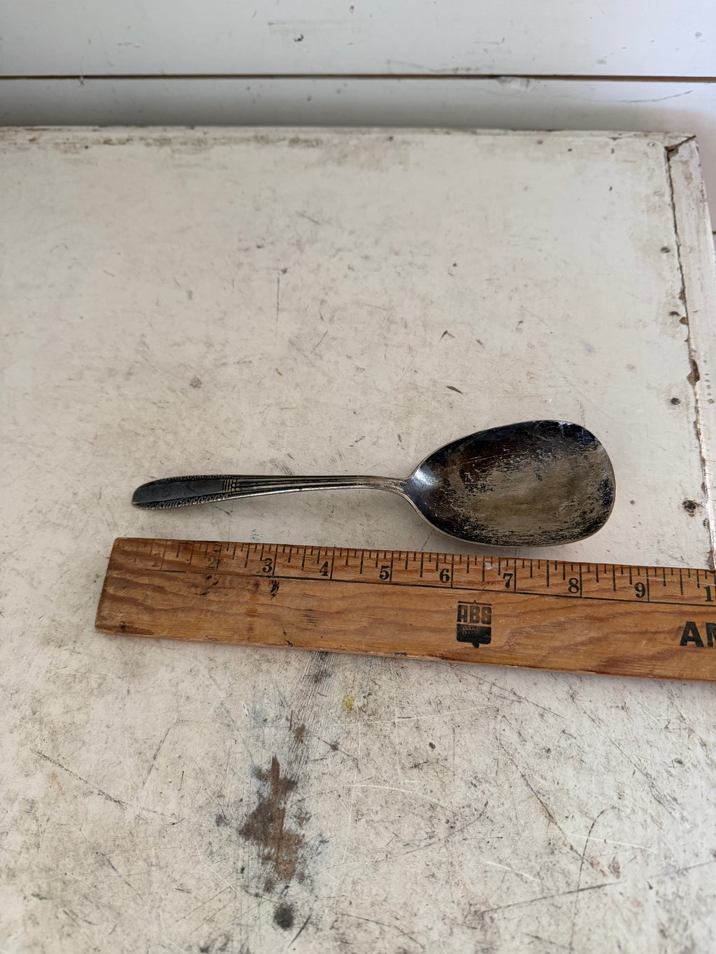 Art Deco Style vintage silver plated serving spoon