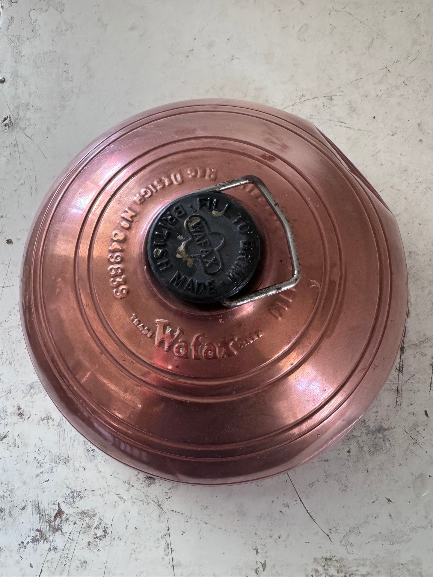 Vintage WAFAX copper bed warmer