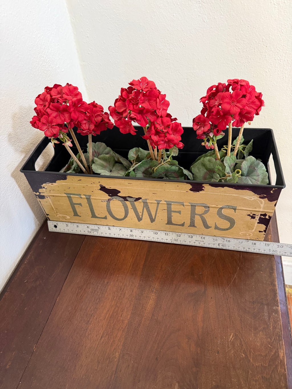 Late Rectangle Metal Planter - Will Get Makeover