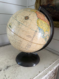 Vintage Rand McNally Terrestrial Explores Globe, Raised, Mermaid, Historic Ships