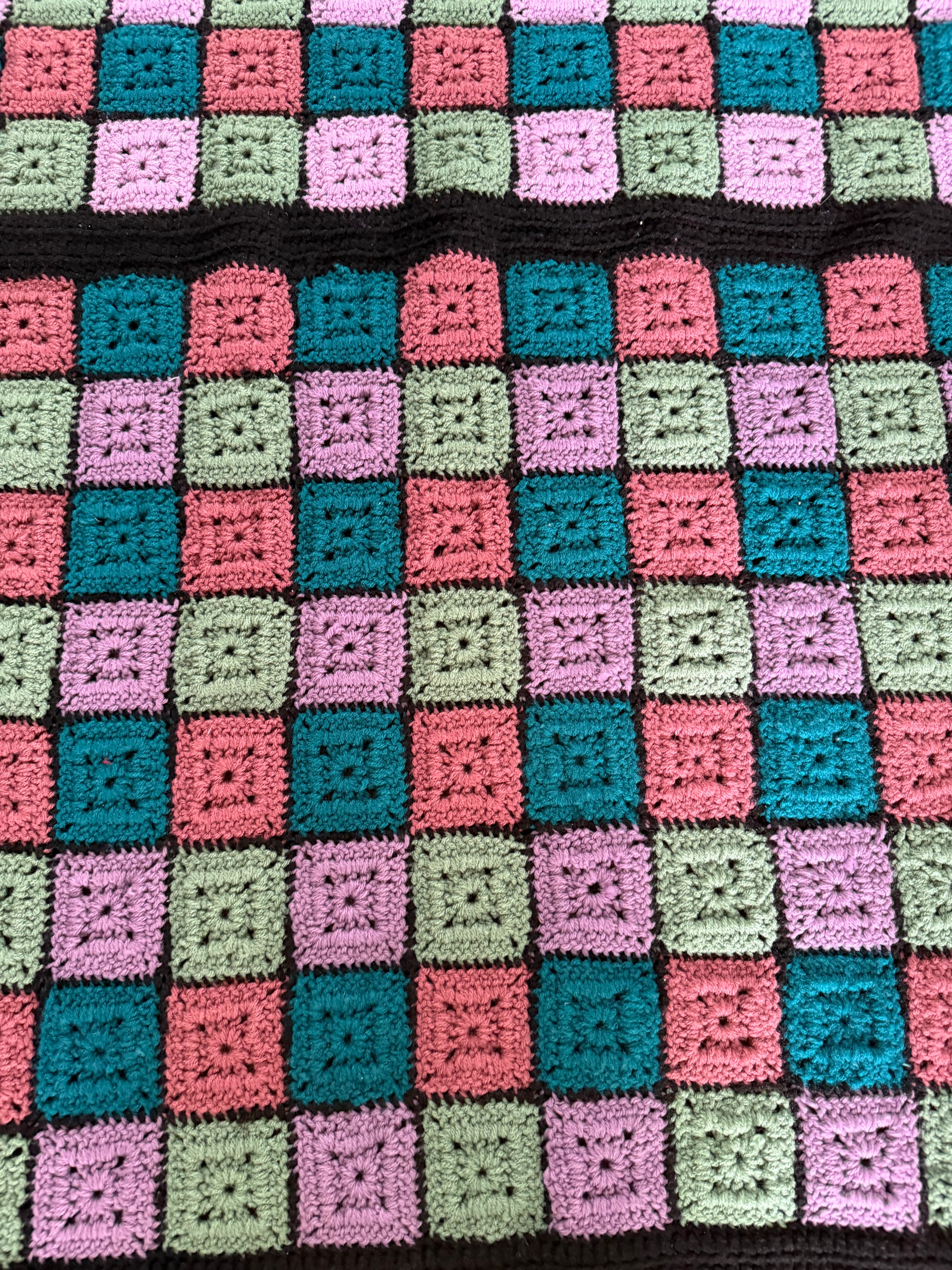 Square Multicolored Afghan Lap Size