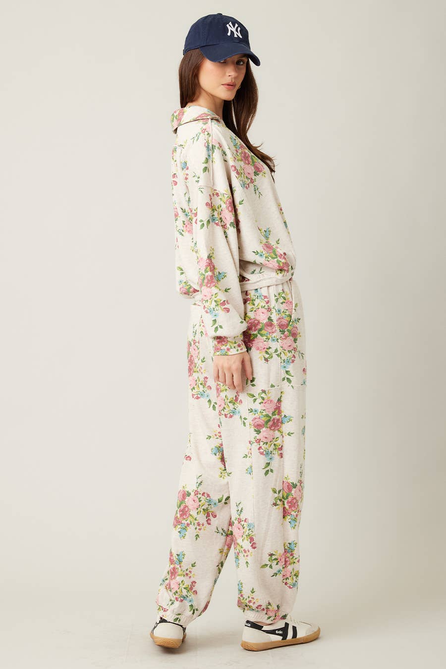 Floral Cotton Terry Joggers