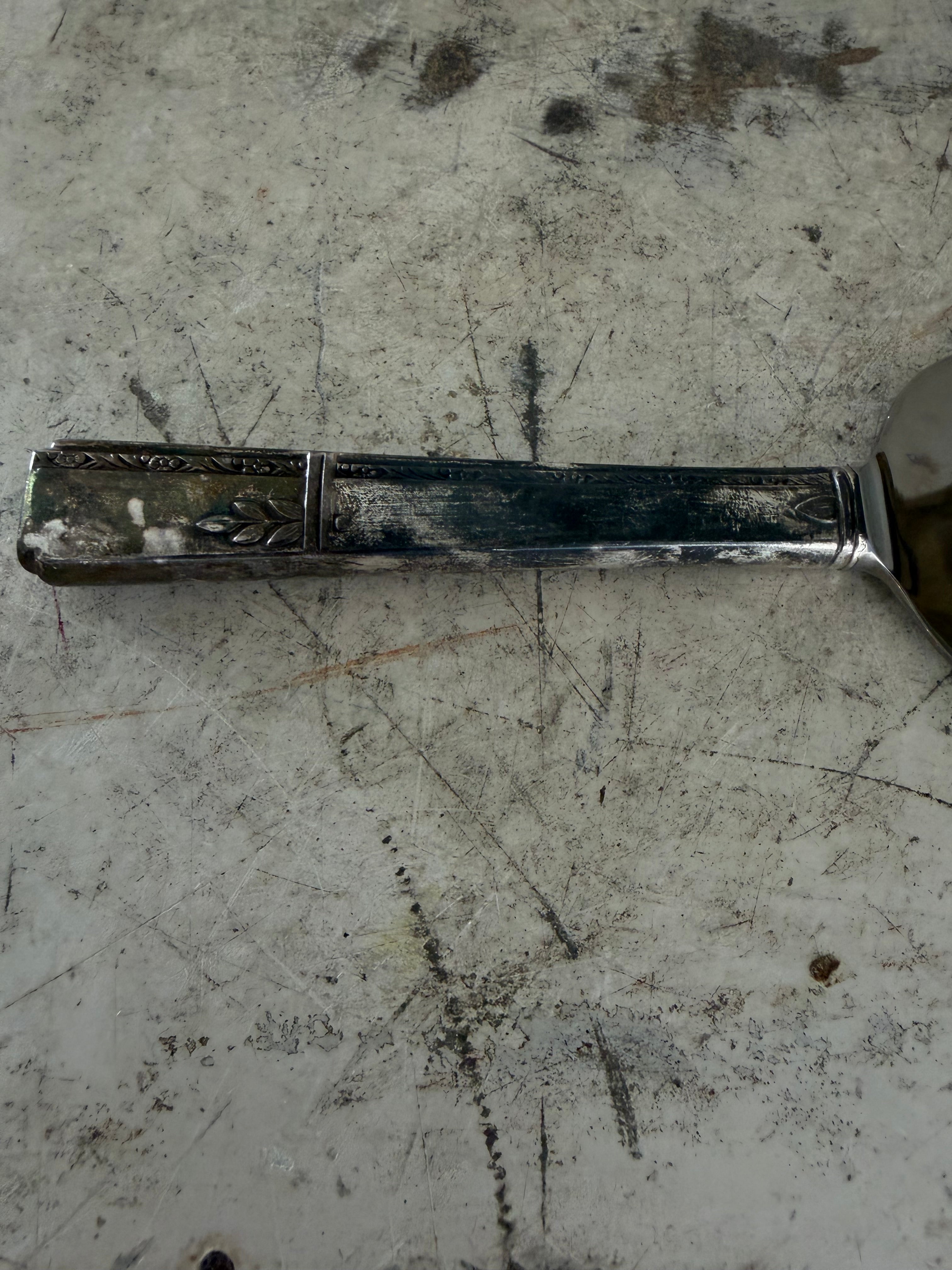 Vintage Cake Server With Silver Plate Handle and Stainless Steel Blade