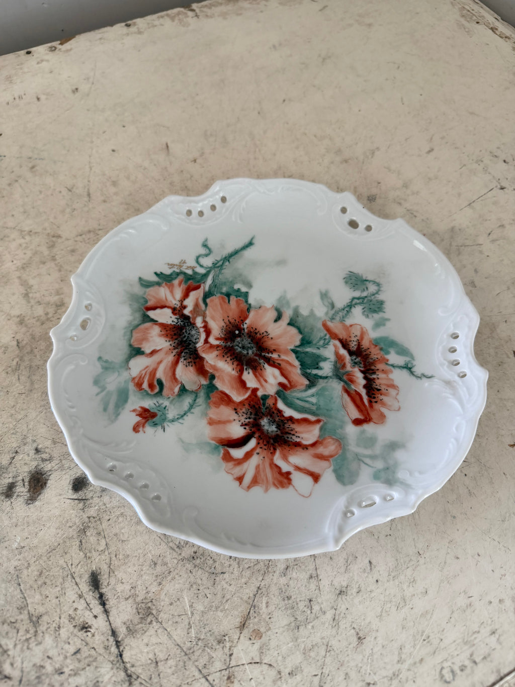 Vintage Hand-painted Poppy’s plate