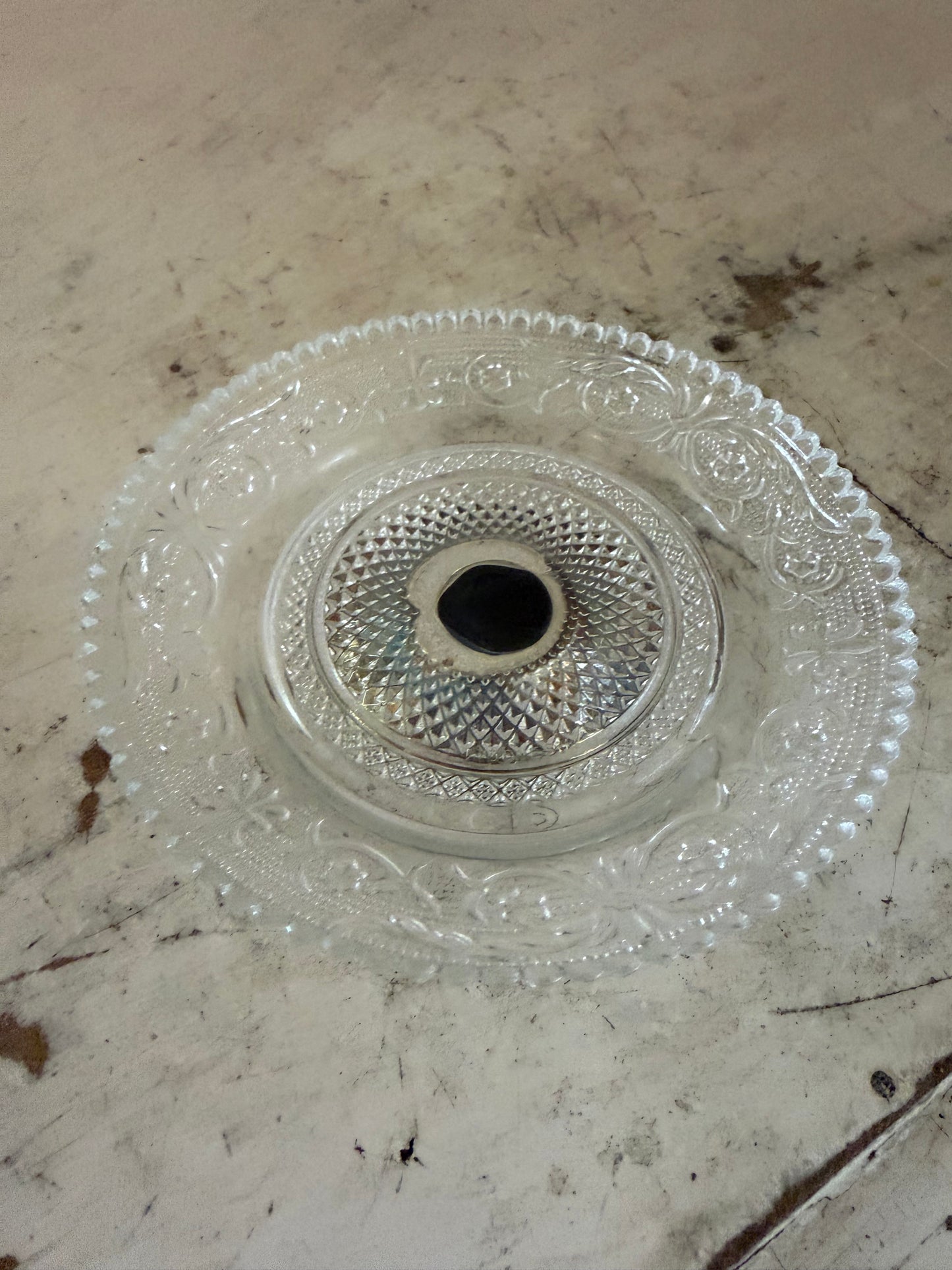 Vintage Collectors Crystal Galleries by Fairfield silver footed clear glass crystal
