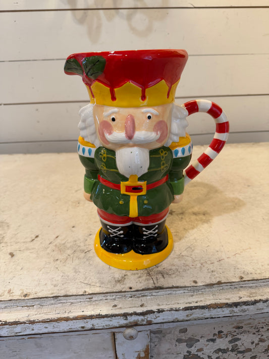 PIER1 IMPORTS 2017 NUTCRACKER 64 OZ Earthenware Hand-Painted Pitcher