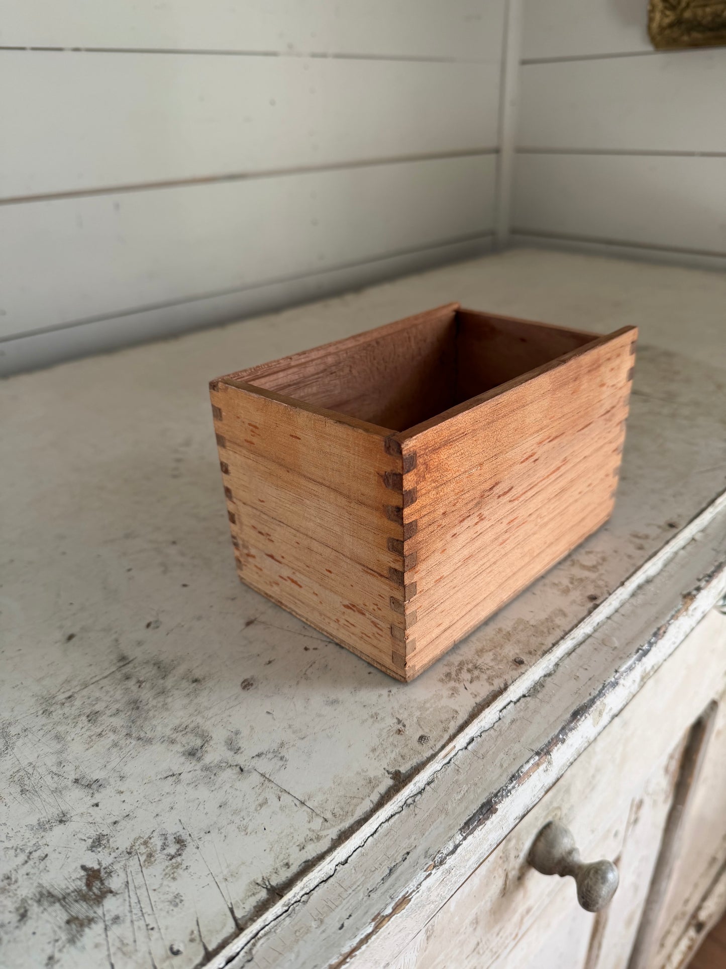 Cedar salt pig missing lid - will get makeover