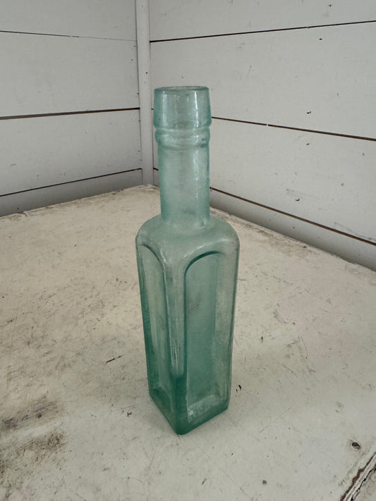 8” Antique Aqua Bottle