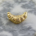 Metallic Croissant Brooch, Pastry Lapel Pin