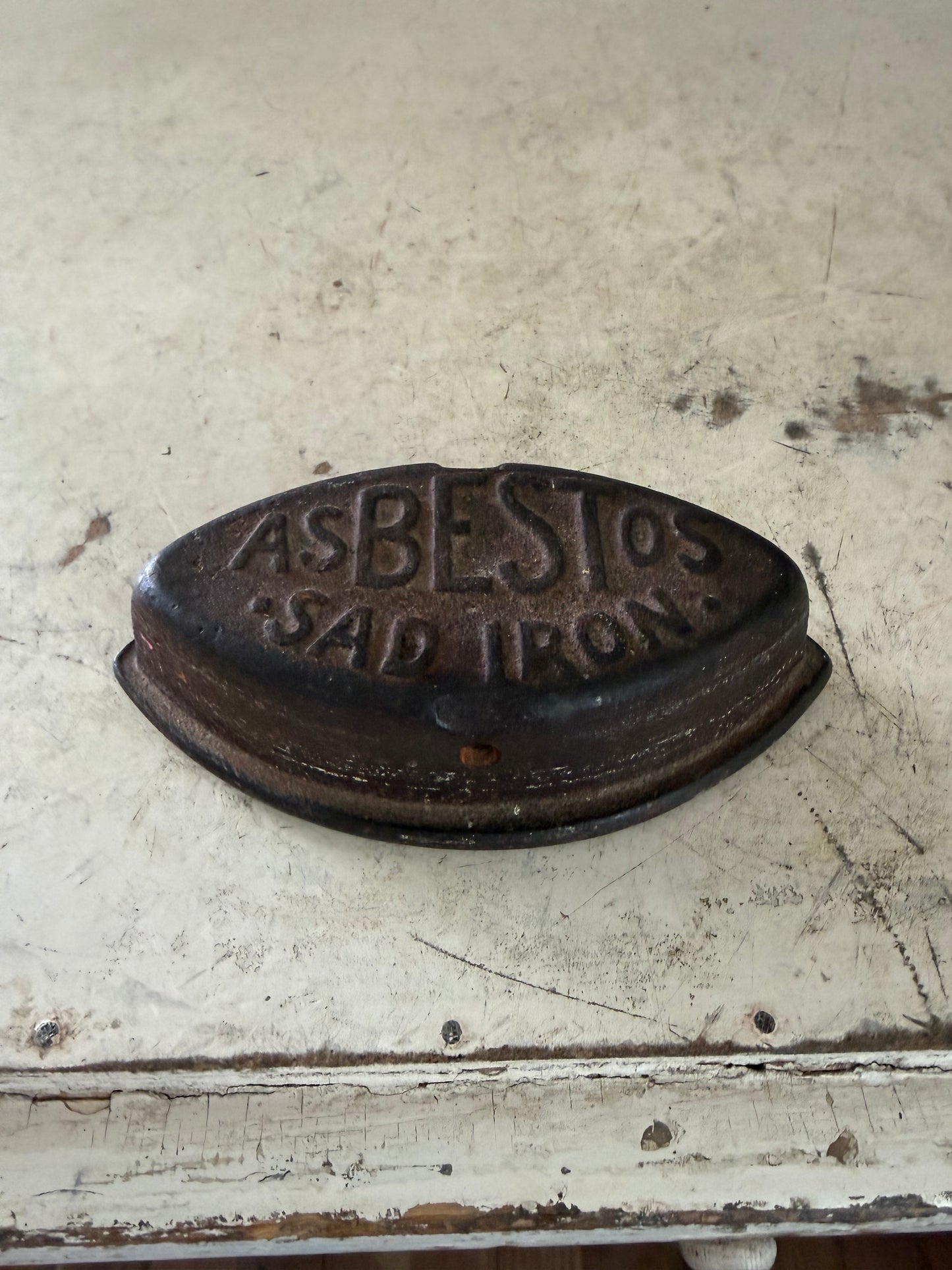 Antique Vintage Cast Iron Asbestos Sad Iron