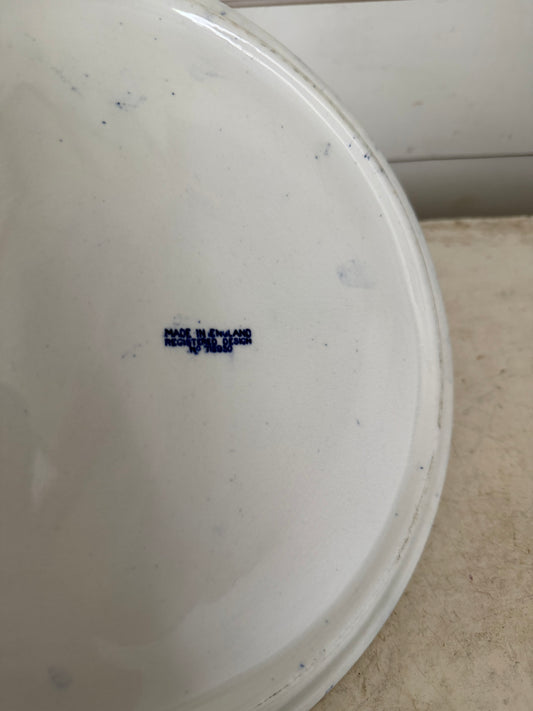 Vintage England Blue Willow divided grill plate