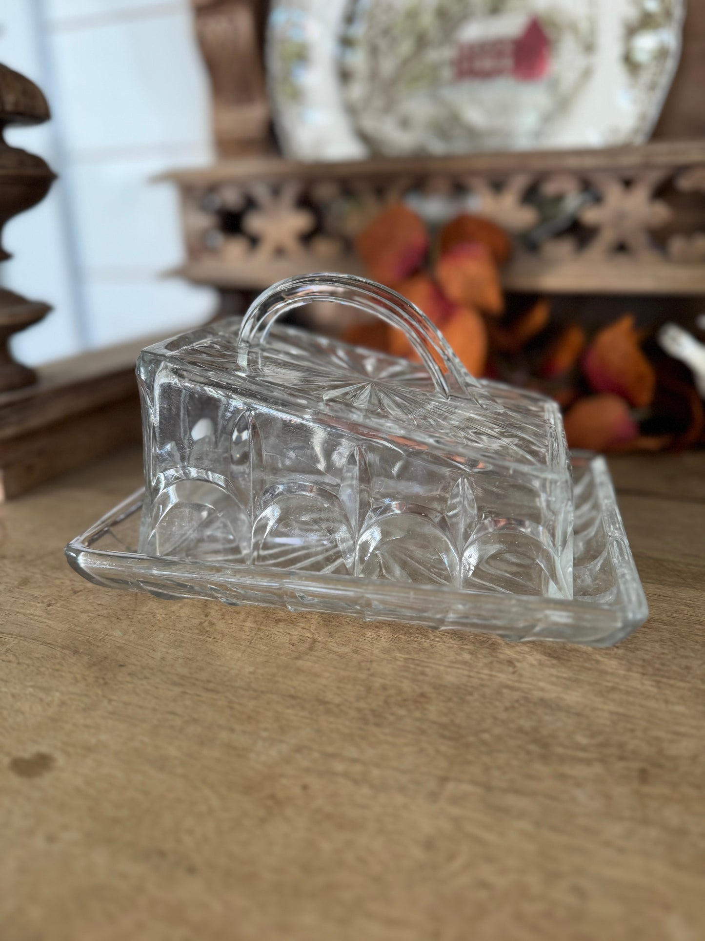 Vintage Victorian Style Glass Cheese Dish