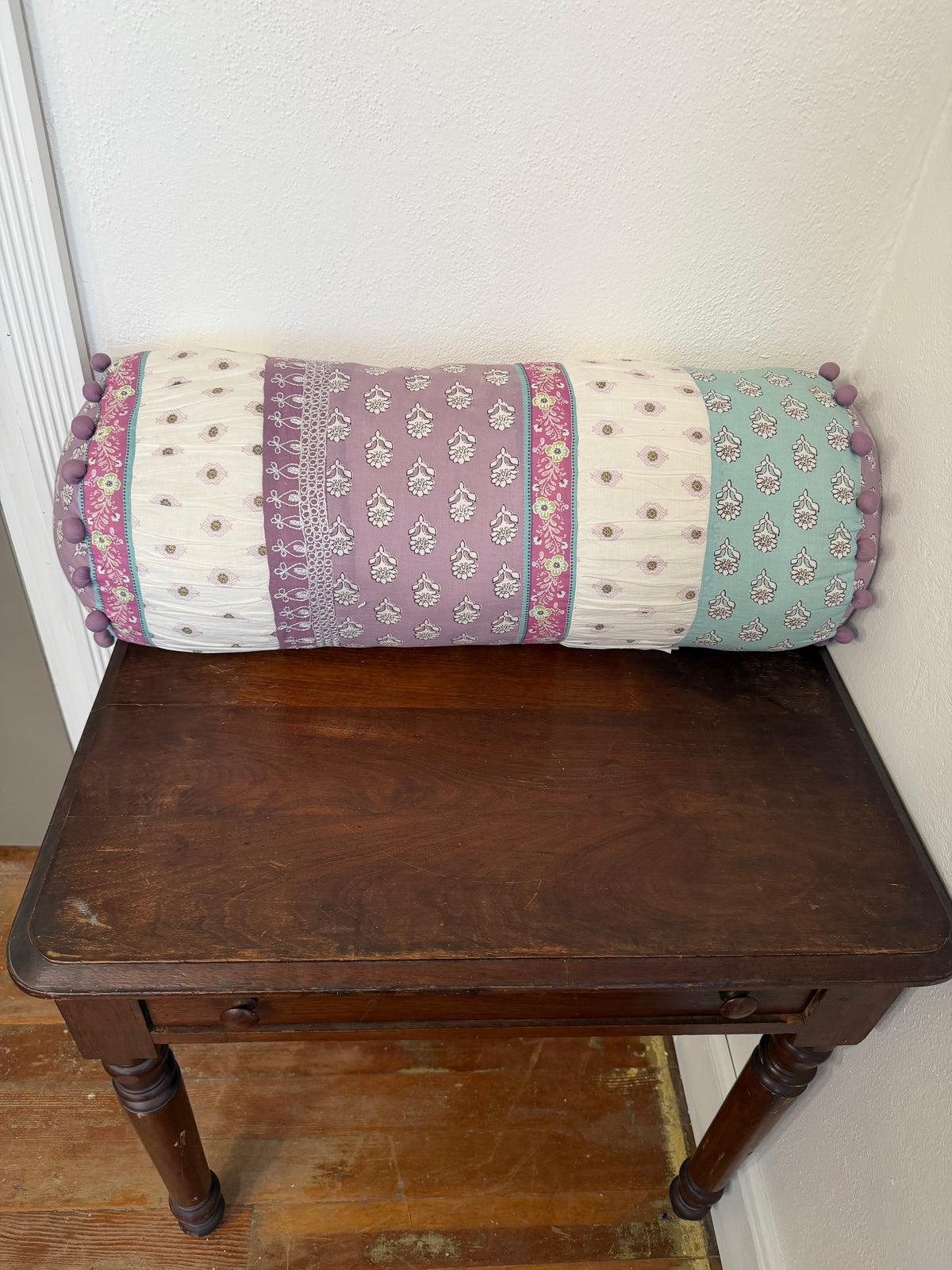 Pottery Barn Kids Patchwork Floral Bolster Pillow