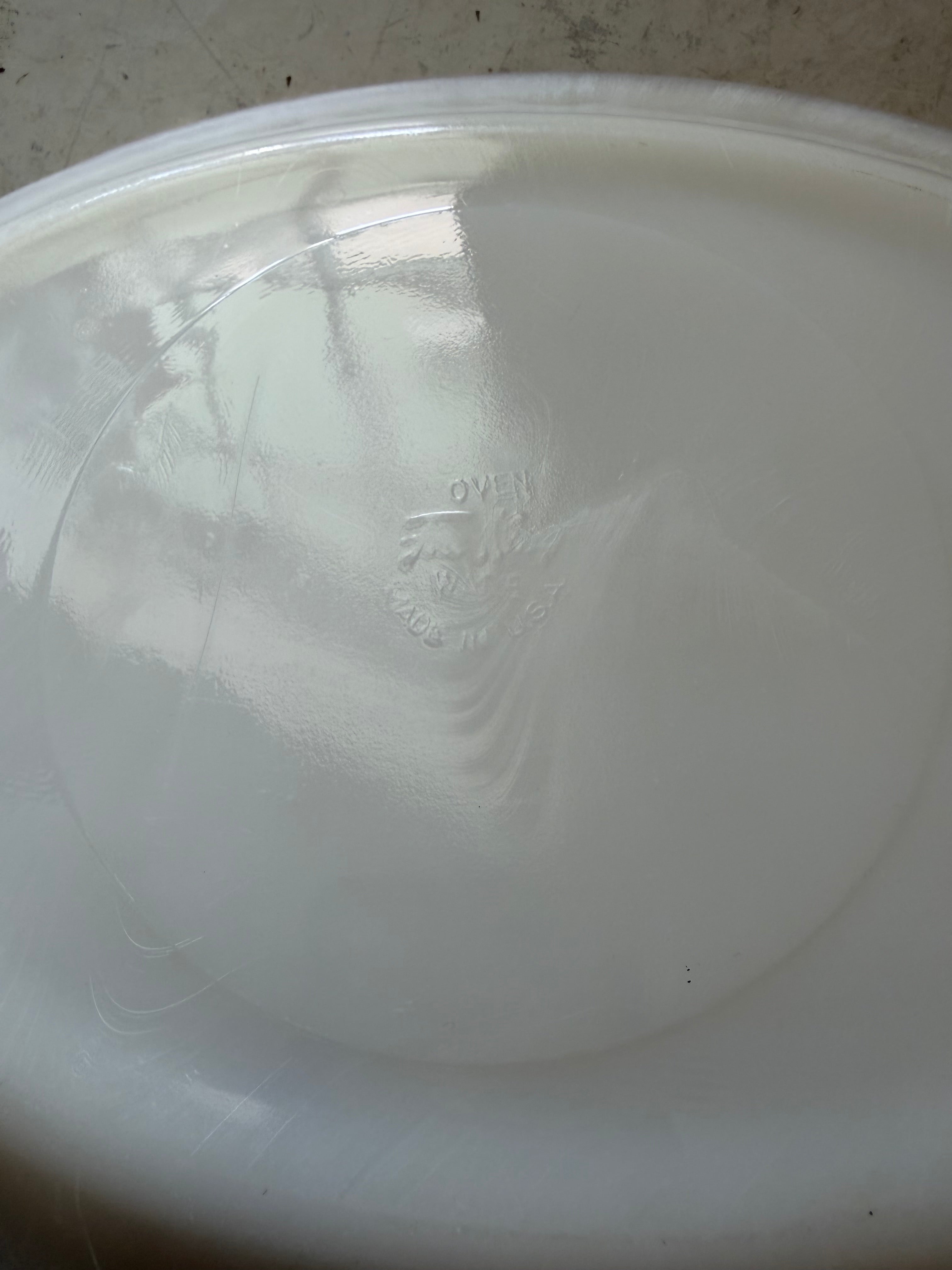 Fire-King Oven Ware 12 x 9 Swirl Pattern with White & Gold trim, Milk Glass - Sold Individually