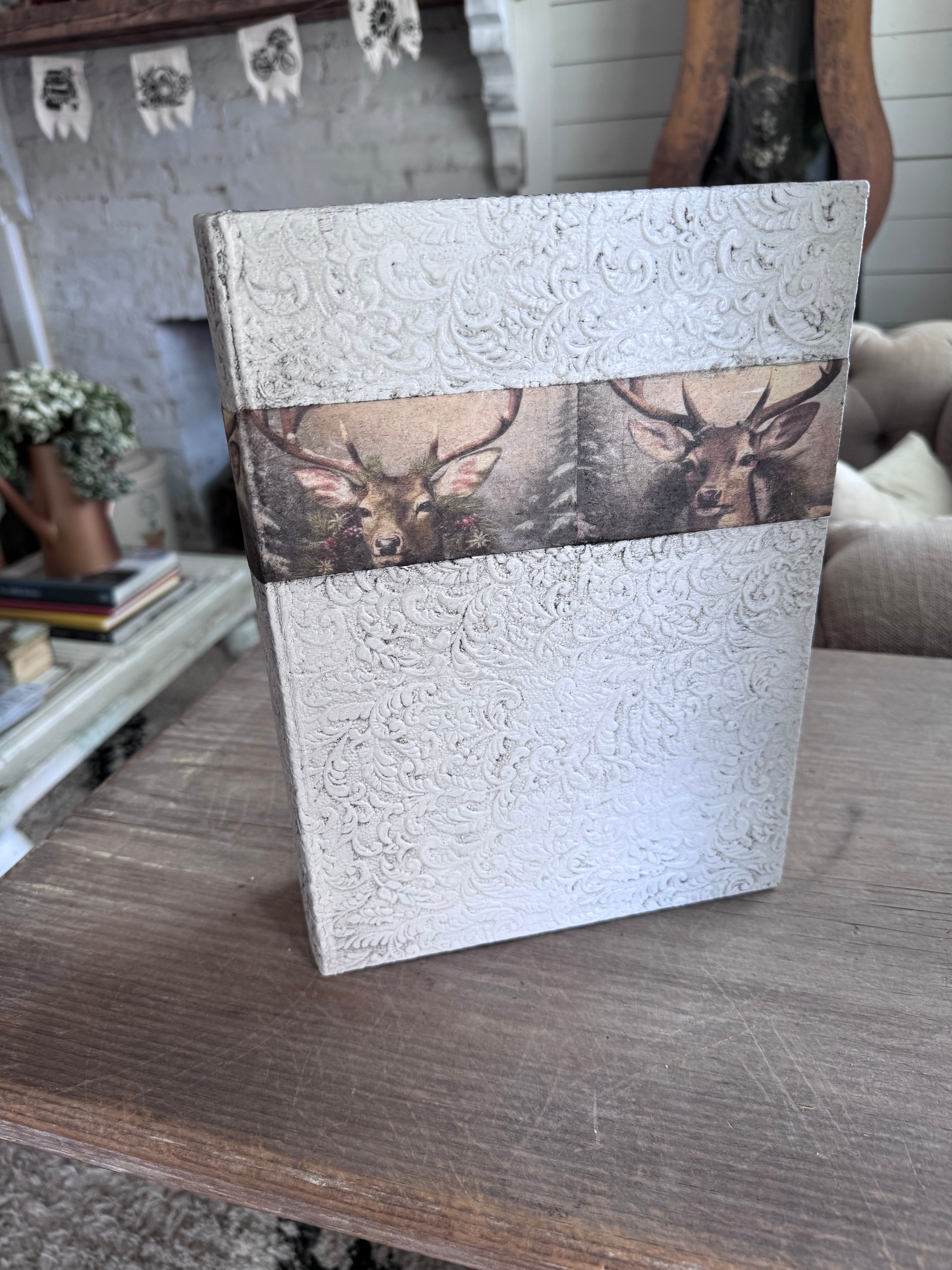 Painted Christmas Book Boxes - Sold Individually