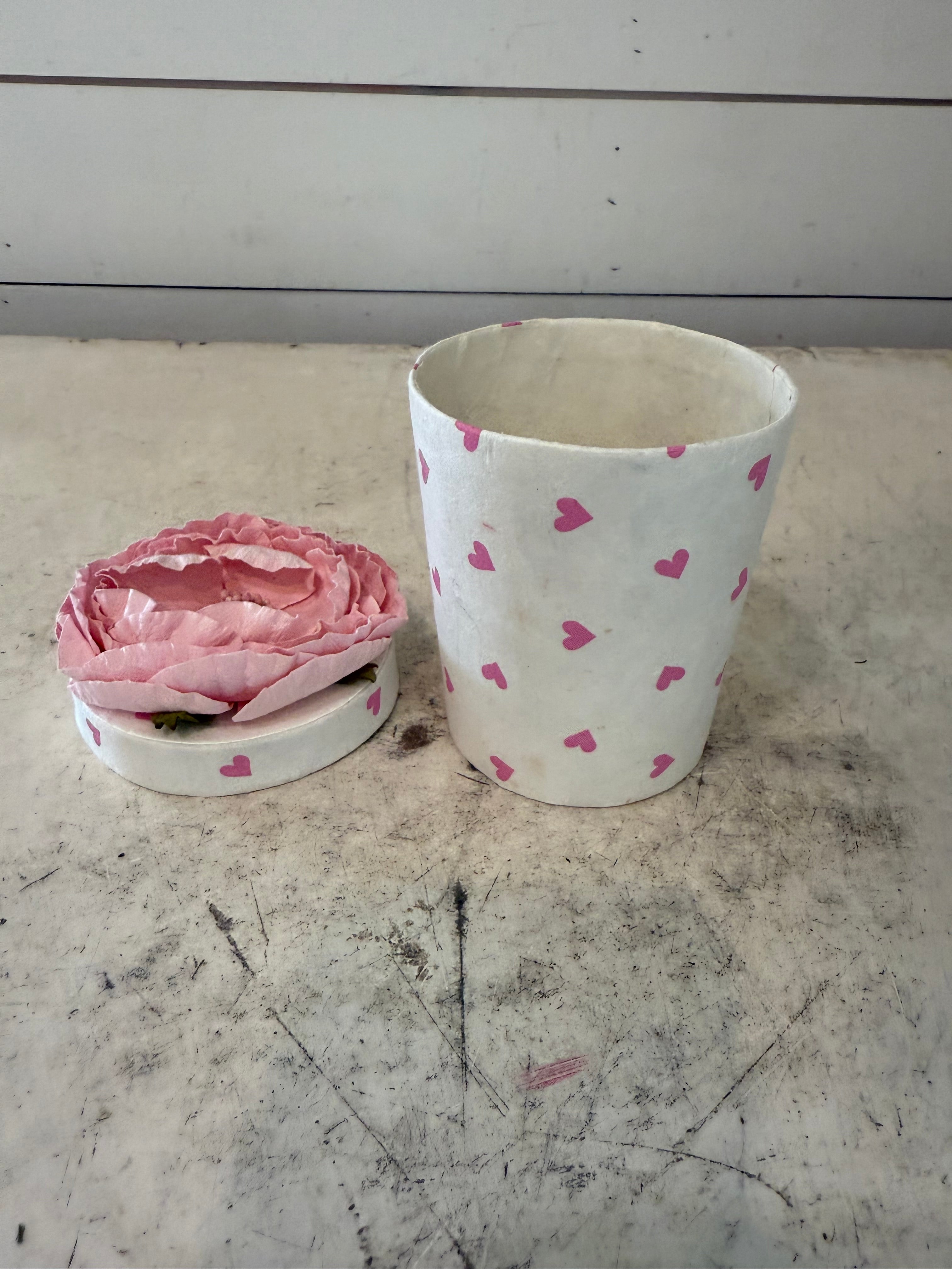 Small floral and heart papier-mâché box