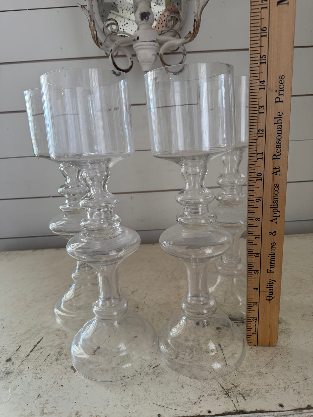 Large clear, glass pillar candle holder - sold individually