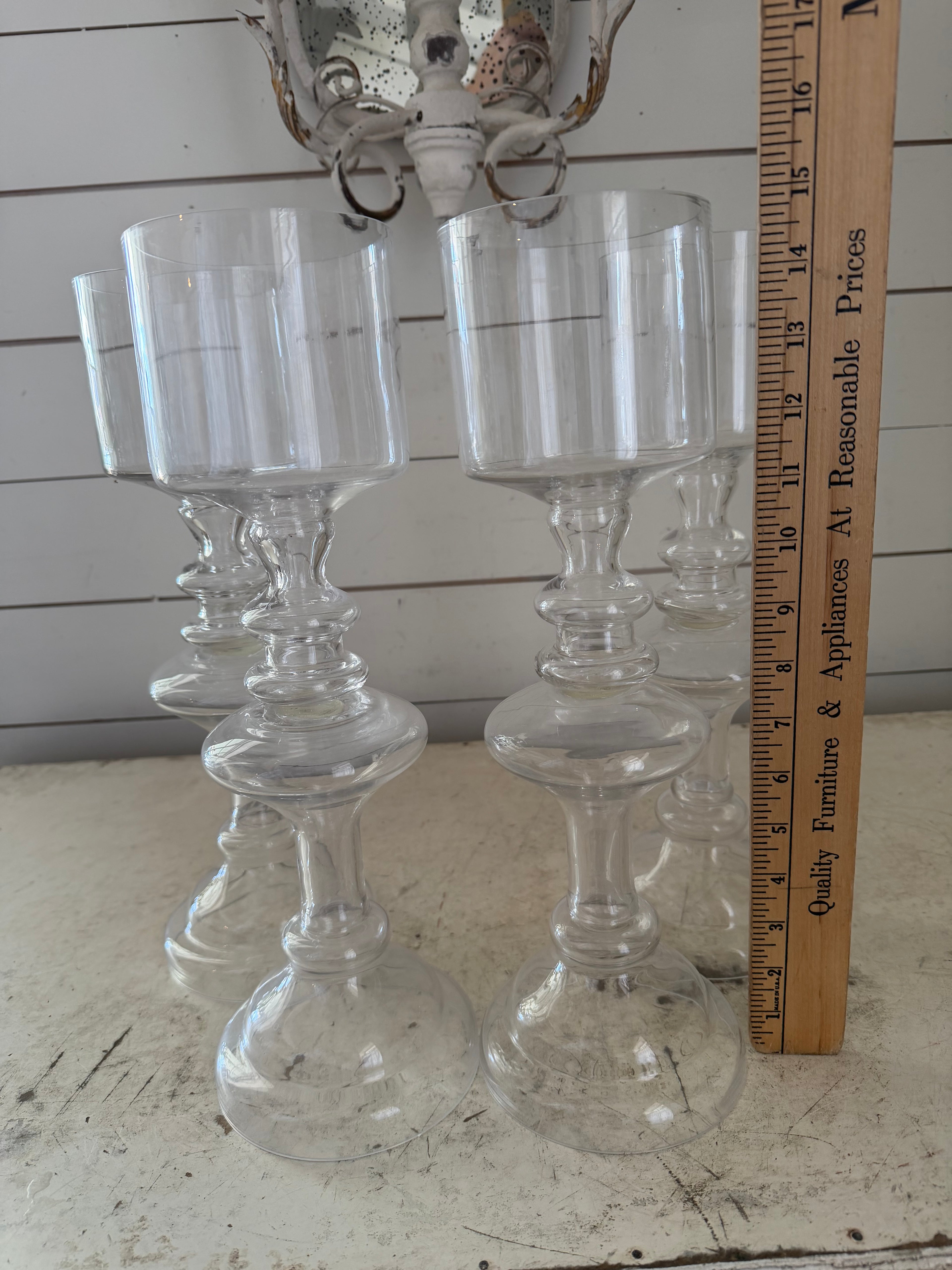 Large clear, glass pillar candle holder - sold individually