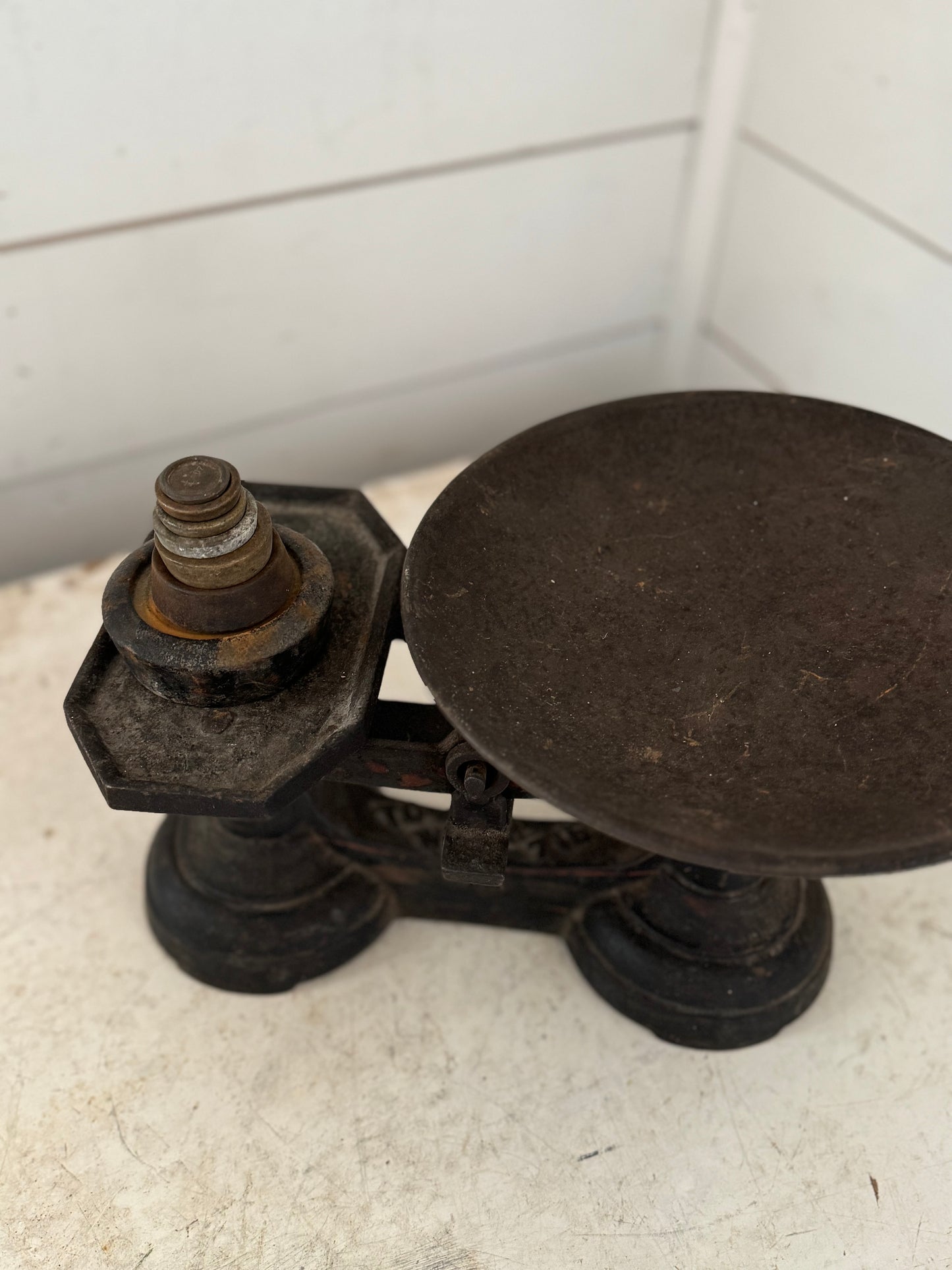 Antique English Iron Scale and weights