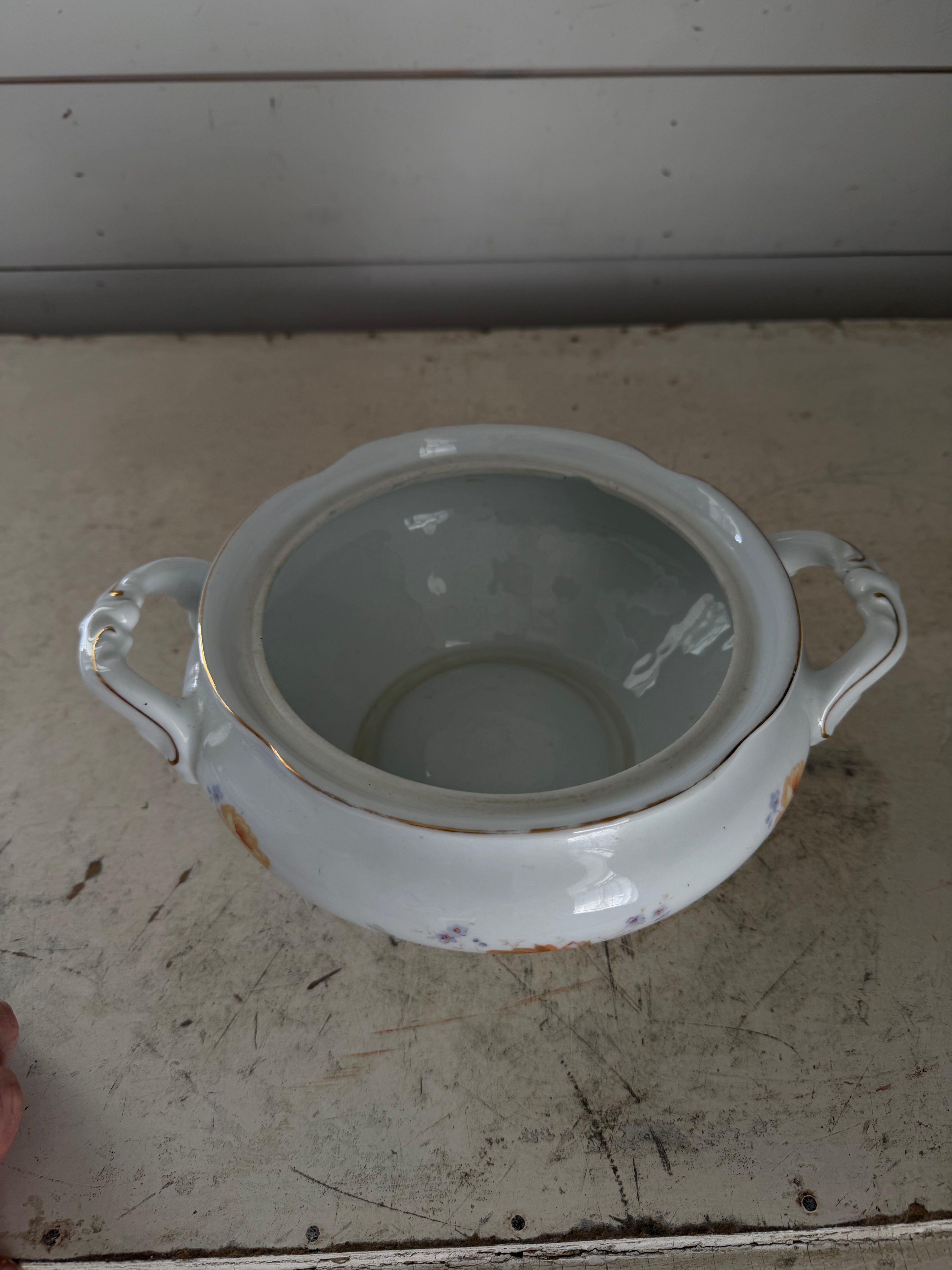 Vintage porcelain soup, tureen, no lid or ladle