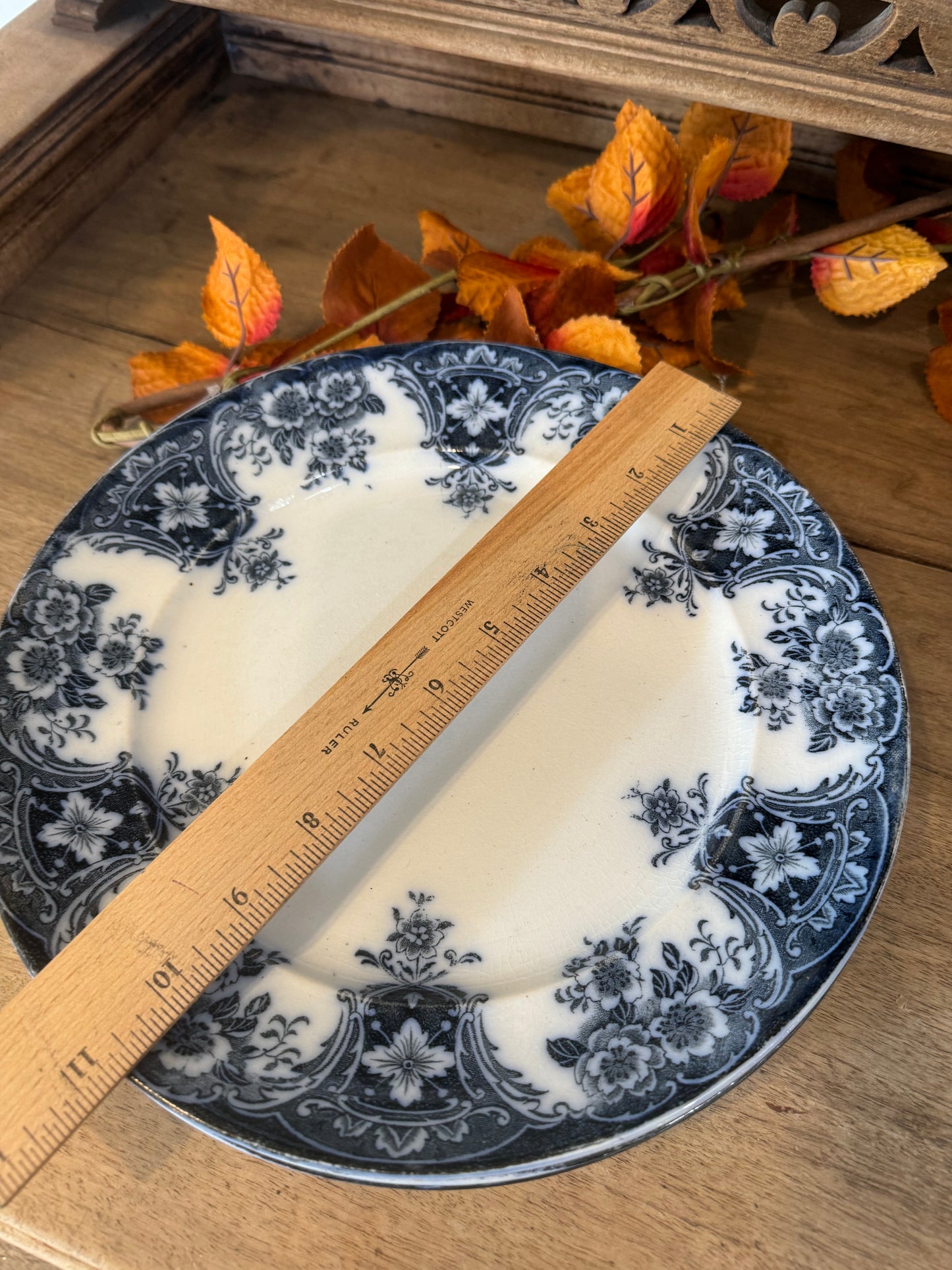 Antique Flow Blue Ironstone Plate sold individually