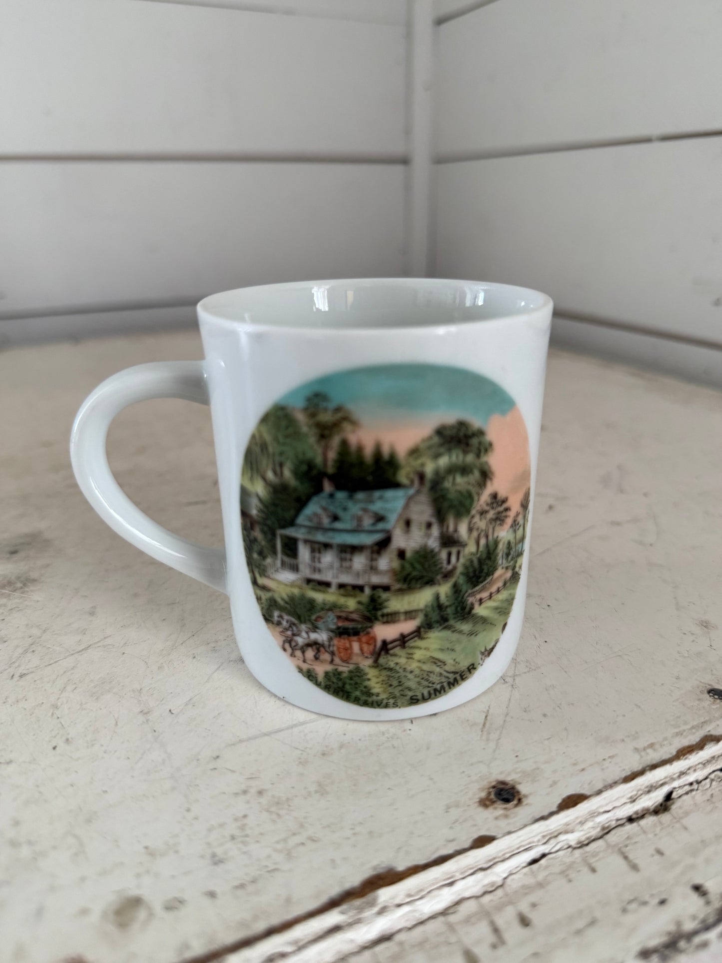 Vintage Currier & Ives Summer Mug