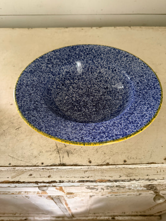 Large Blue Ceramic Bowl Made in Portugal