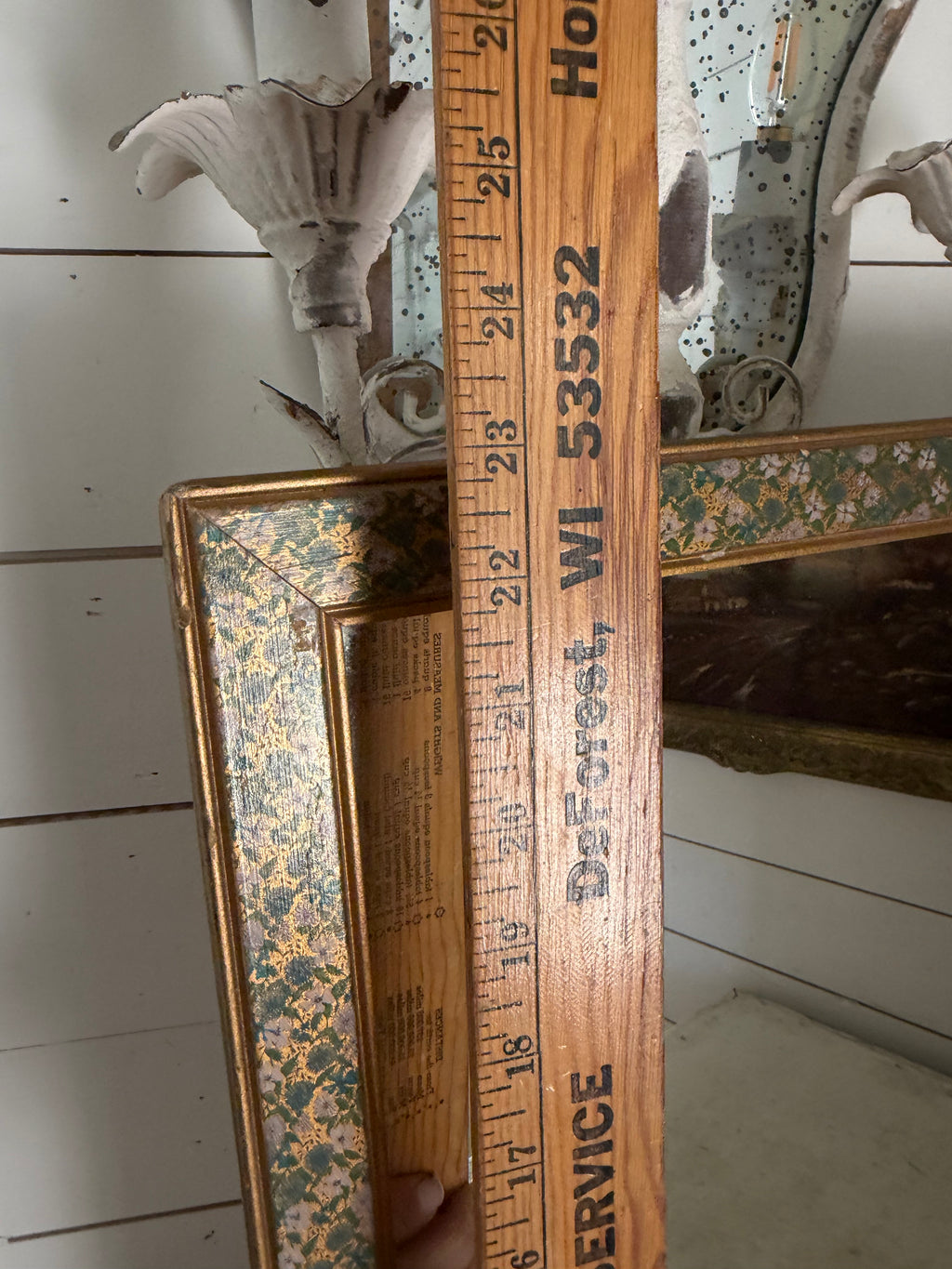 Floral framed mirror