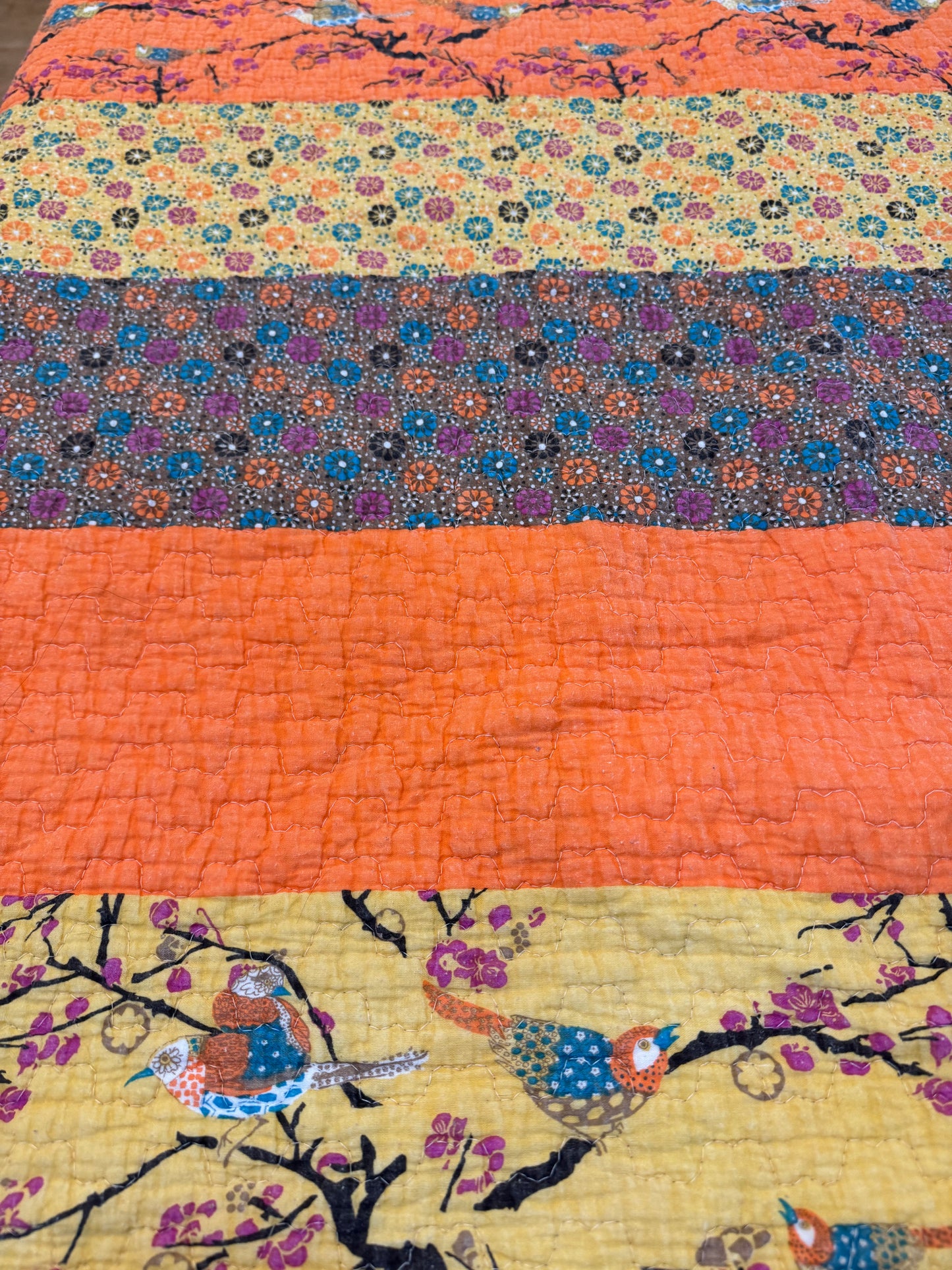 Royal Empire Tangerine Cotton Quilt 87x87”