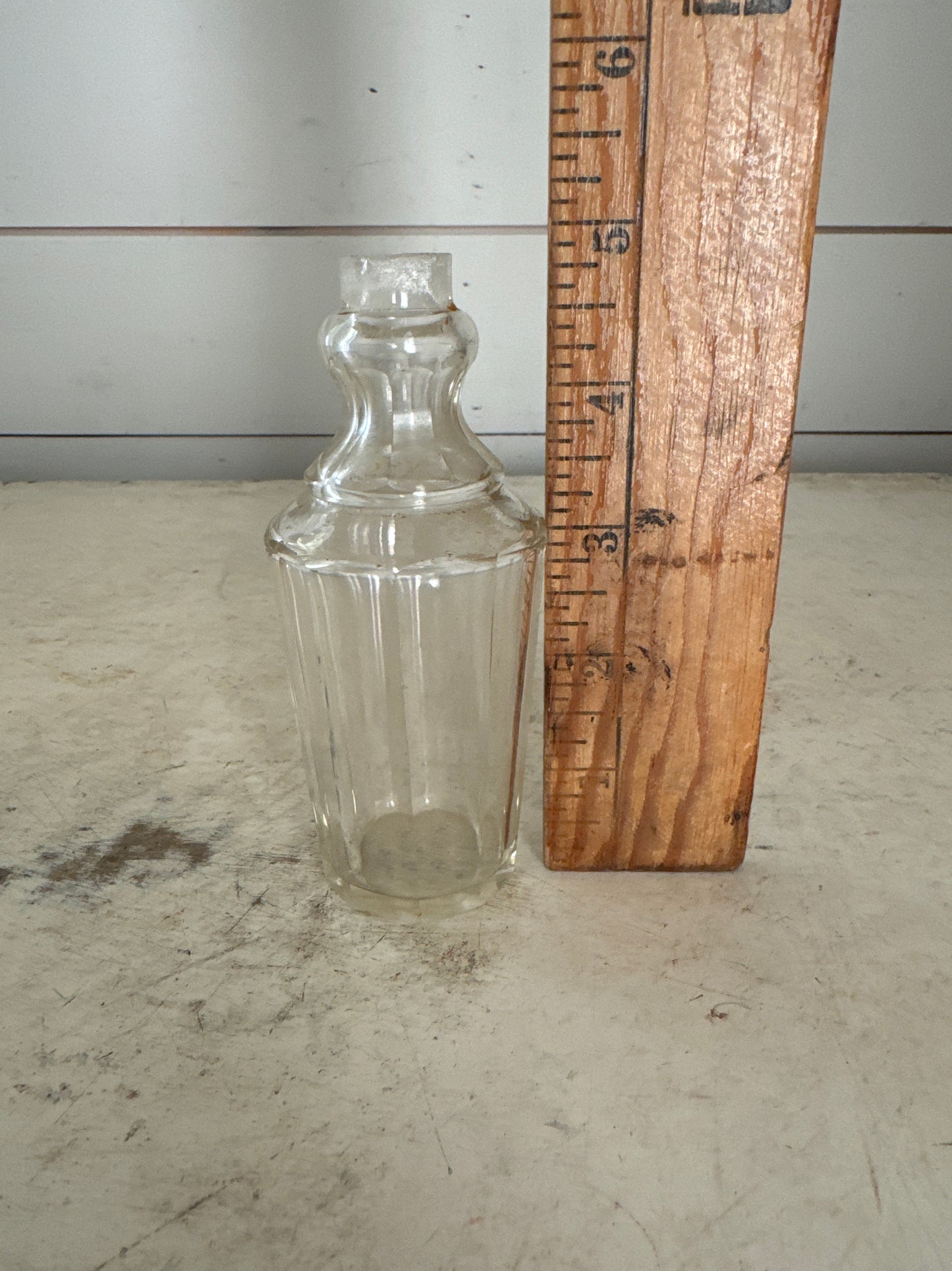 Antique Clear Glass Oil Cruset (missing Stopper)