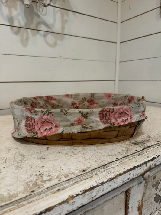 Flower Fabric Lined Basket