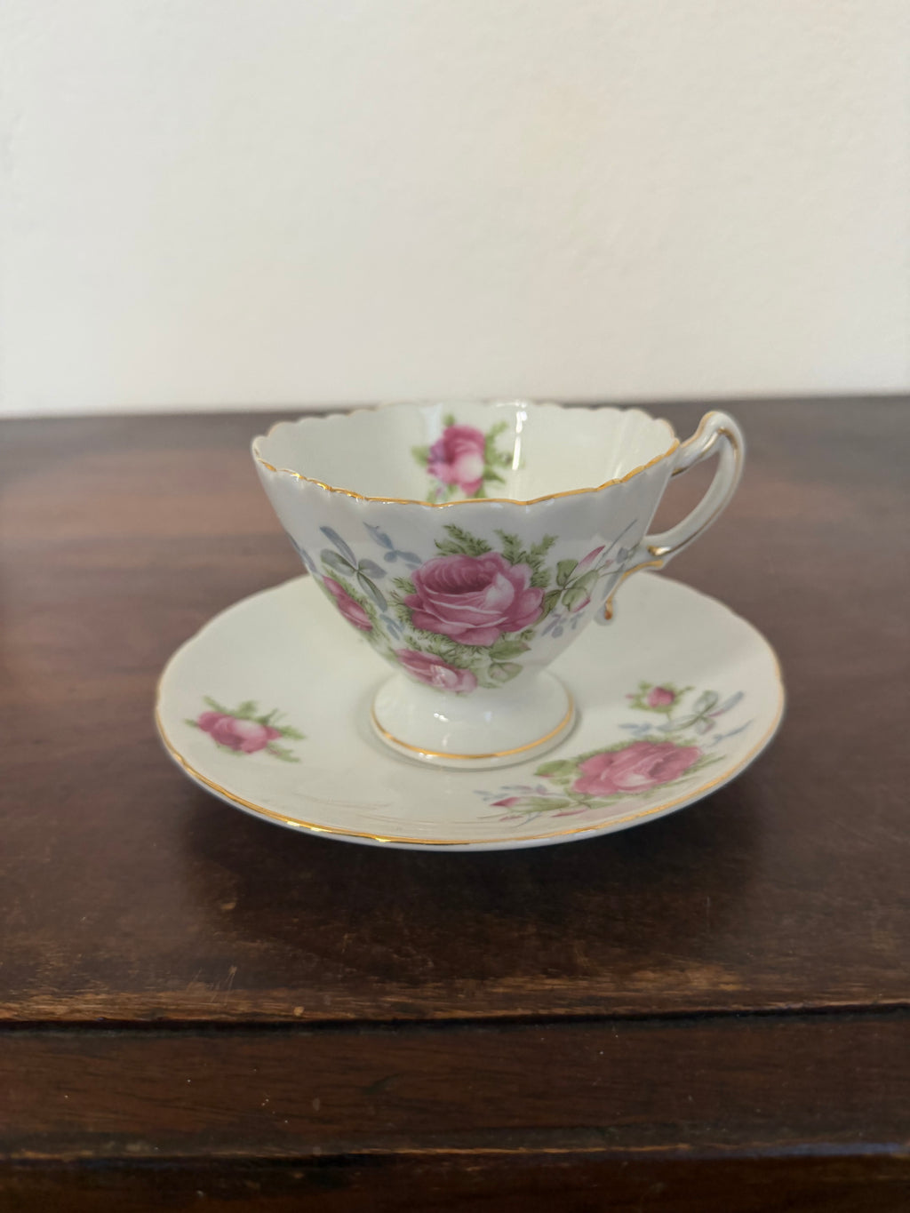 Rose Teacup and Saucer Yada Japan