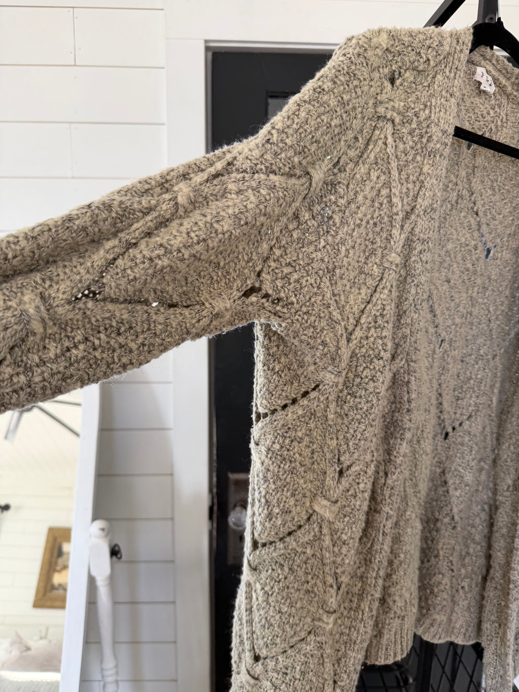 Oatmeal Cardigan Sweater - small oversized