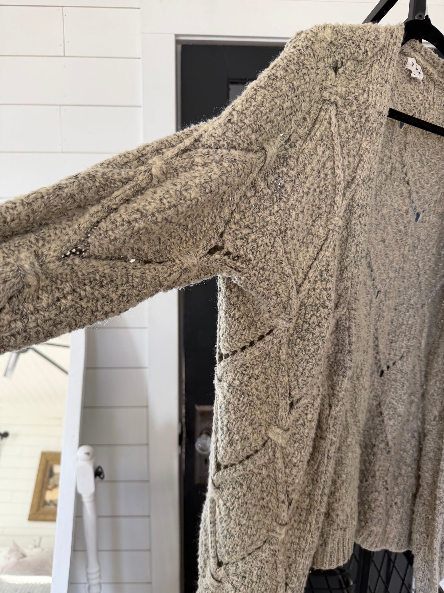 Oatmeal Cardigan Sweater - small oversized