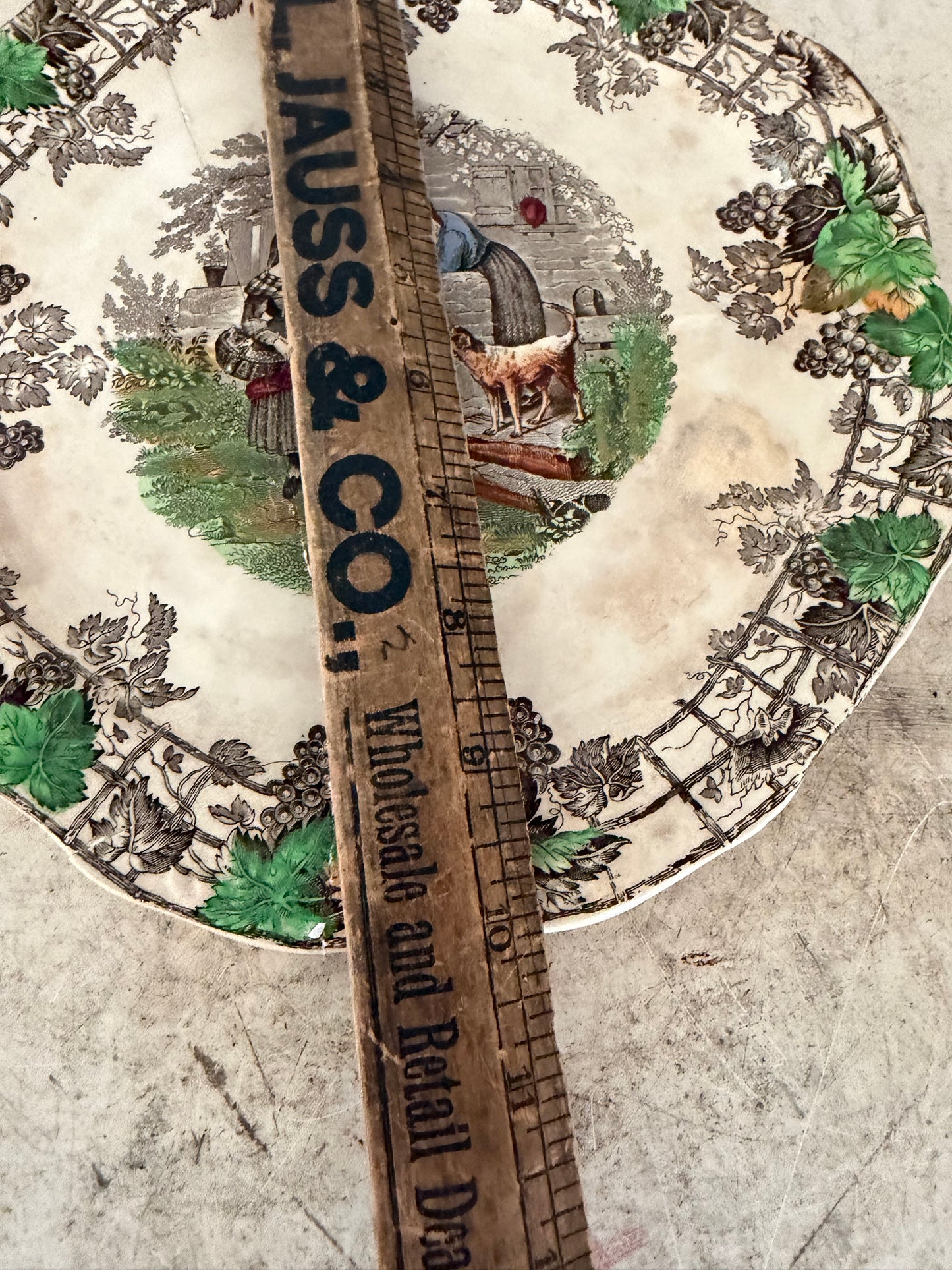 Vintage Spode Copeland Byron Series #1 Pastoral Divided Dinner Plate Has been repaired