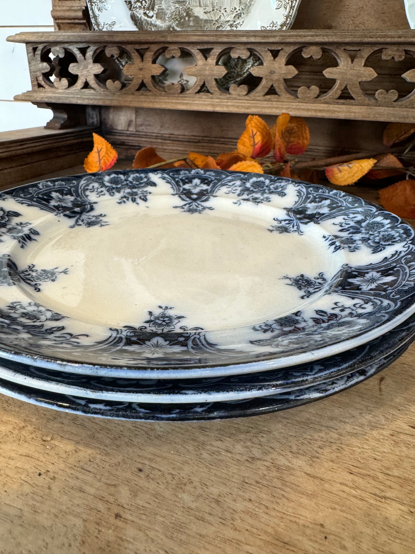 Antique Flow Blue Ironstone Plate sold individually