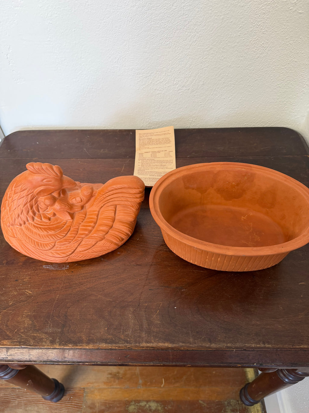 Vintage Gourmet Topf terracotta clay chicken bakeware or tureen
