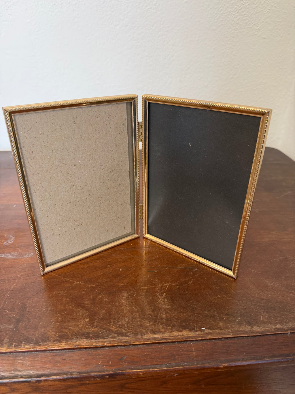 Vintage Double Paned 5x7 brass Frame - Will get art prints