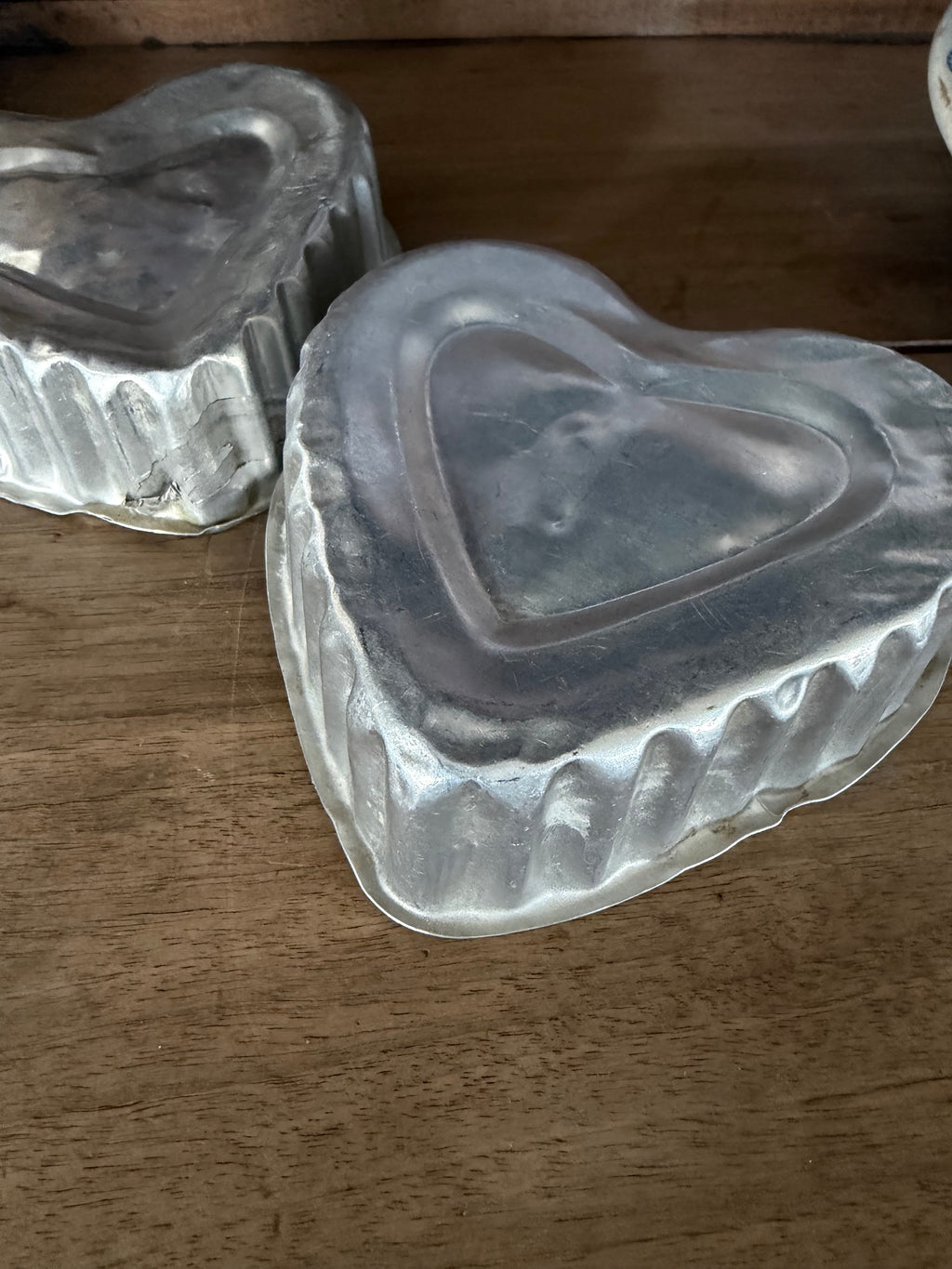 Vintage Aluminum Heart Shaped Fluted Jello Mold - sold individually