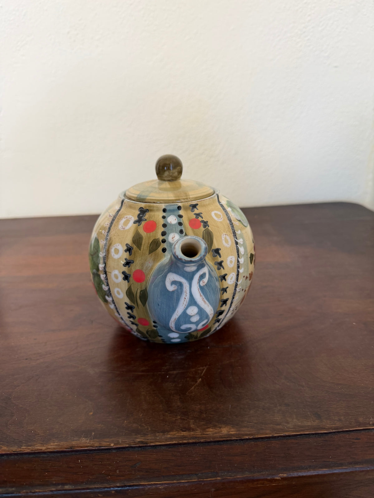 Plaid Porcelain Tea Pot