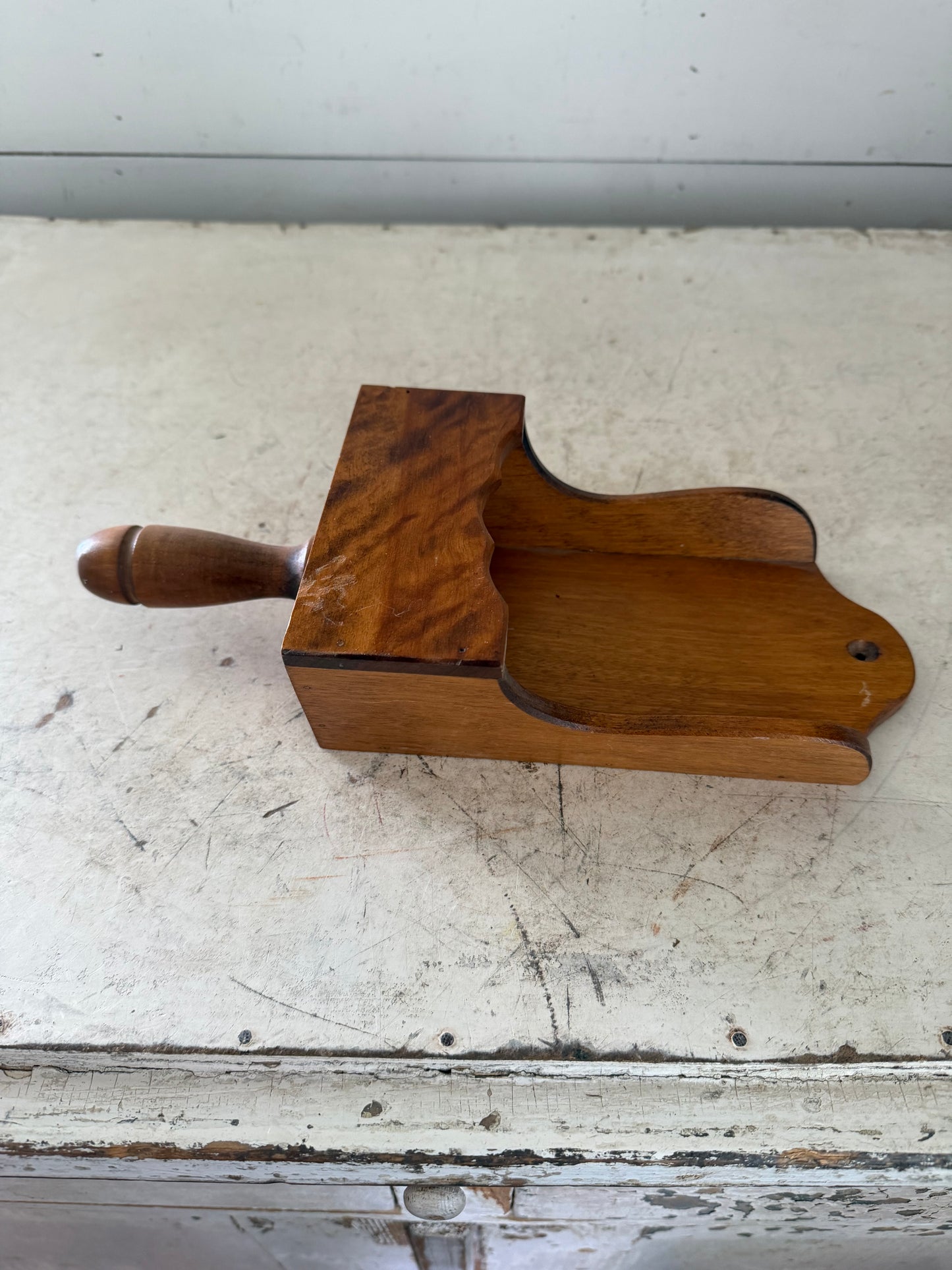 Vintage Wood Scoop Wall Candle Sconce