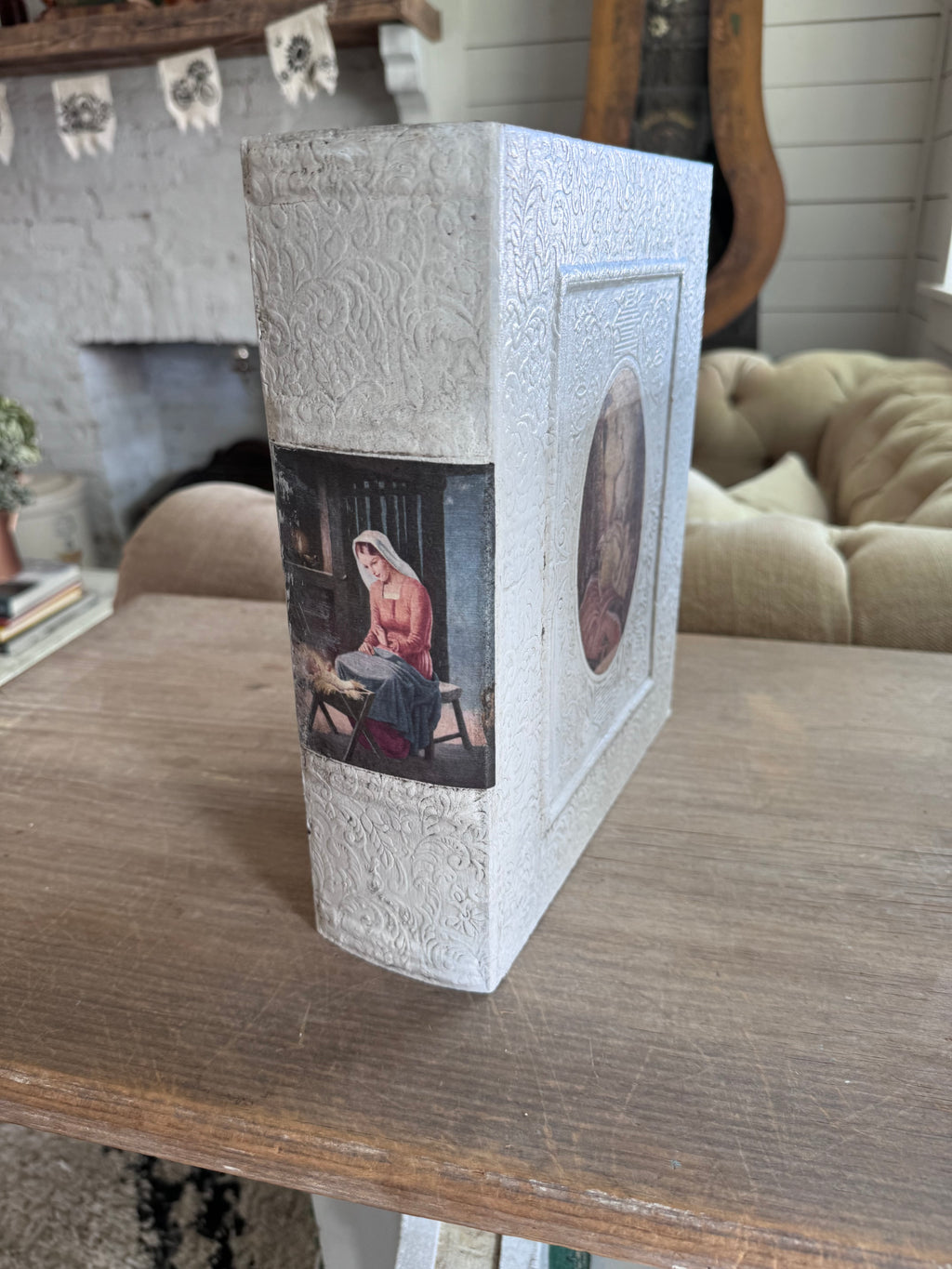 Painted Christmas Book Boxes - Sold Individually